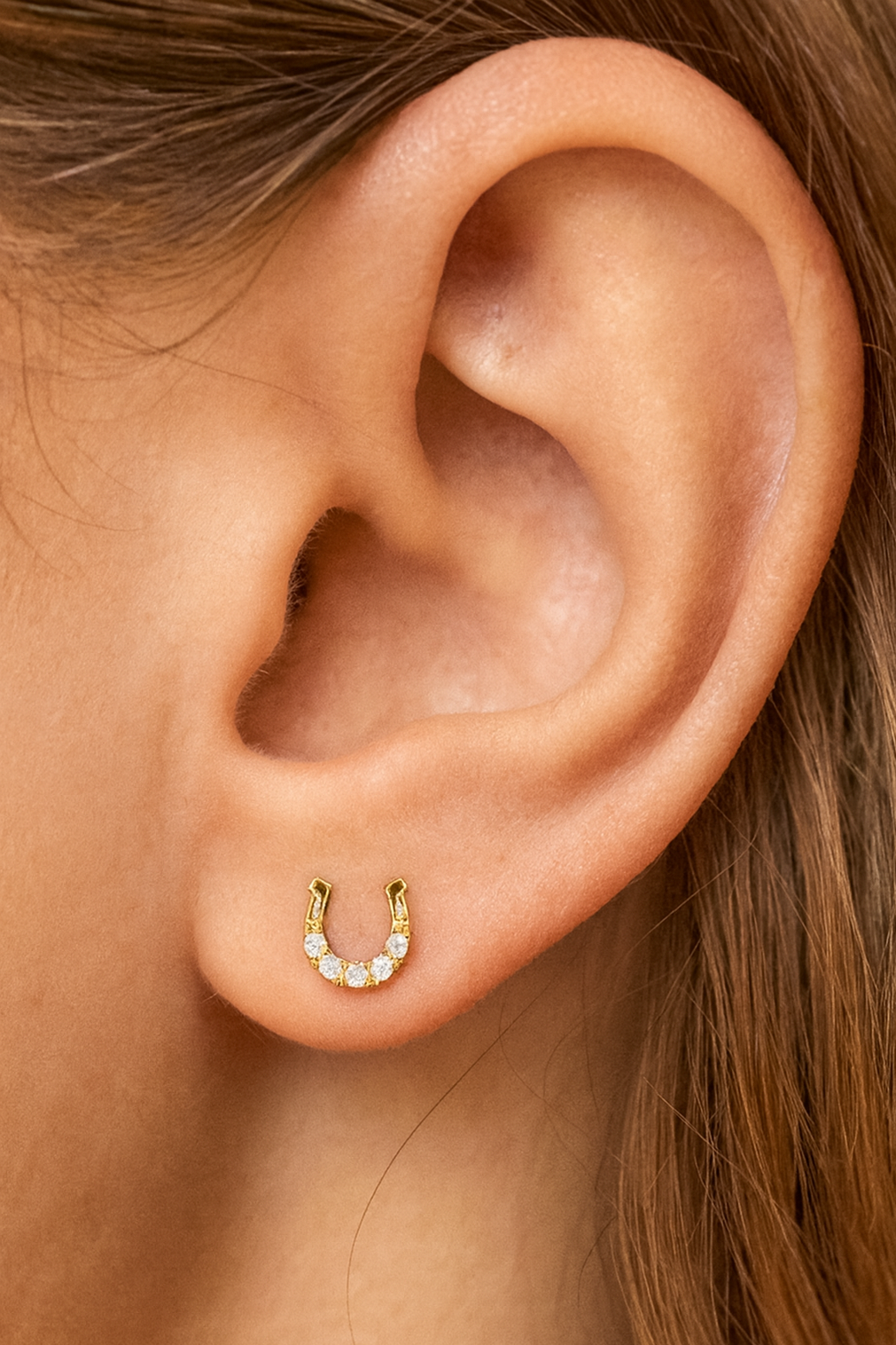 splendid iris stylish equestrian montana horseshoe pave stud earring set