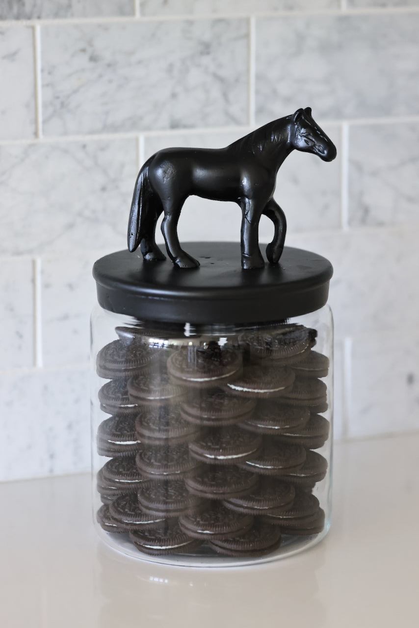thg stylish equestrian nicolette horse glass jar
