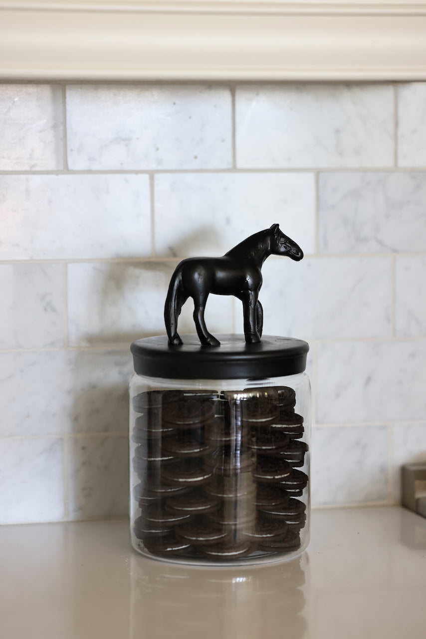 thg stylish equestrian nicolette horse glass jar