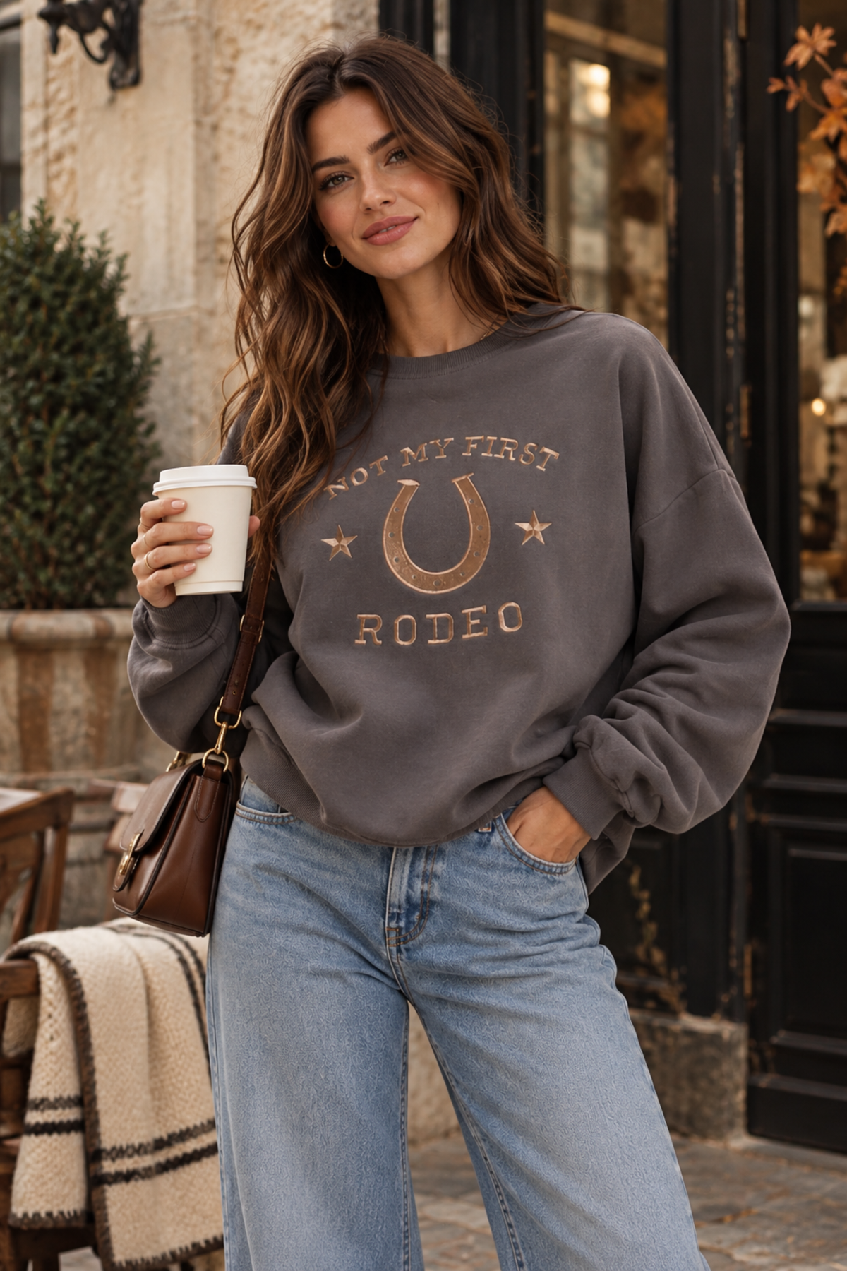 Not My First Rodeo Embroidered Sweatshirt