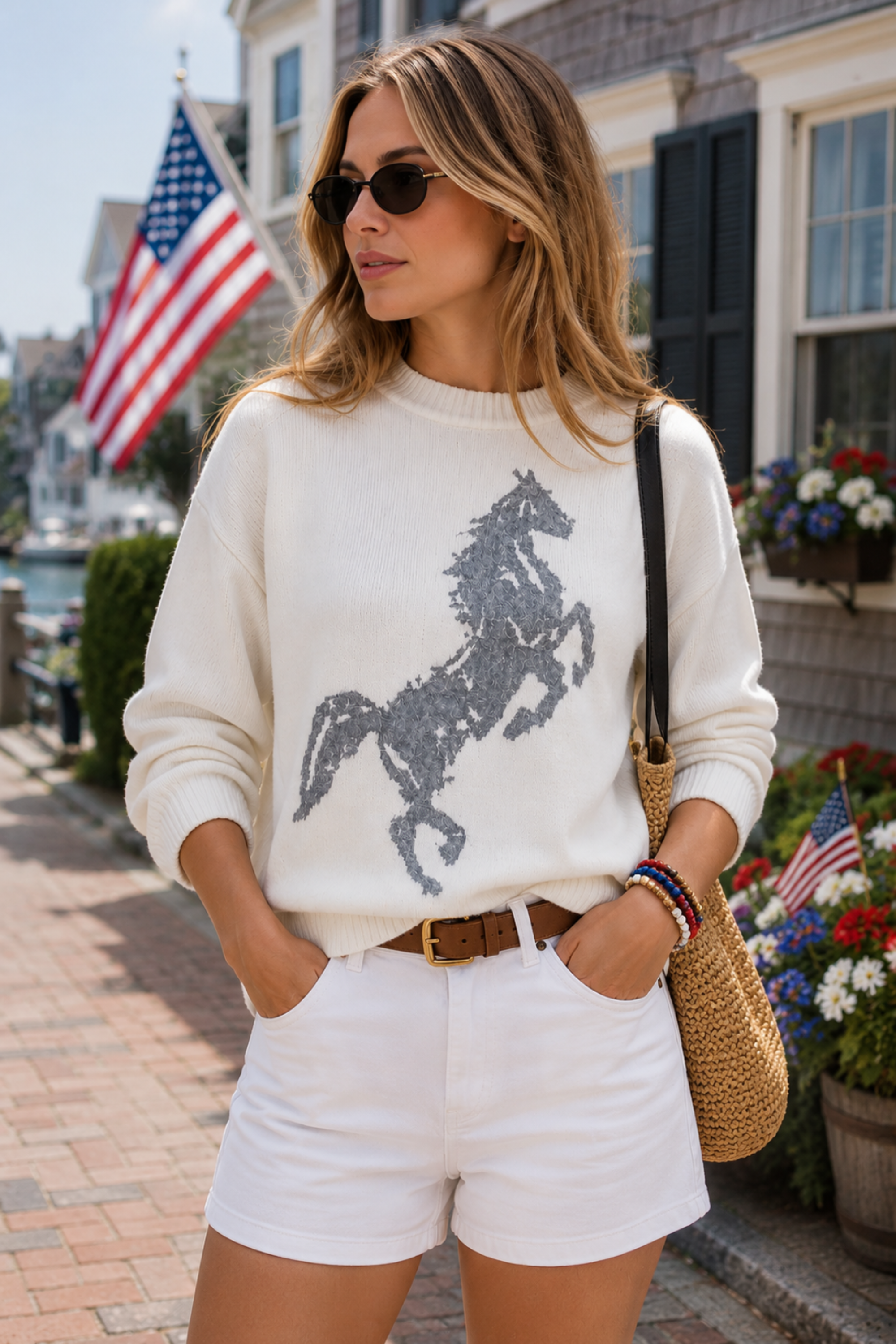 Paige Horse Sweater - Ivory
