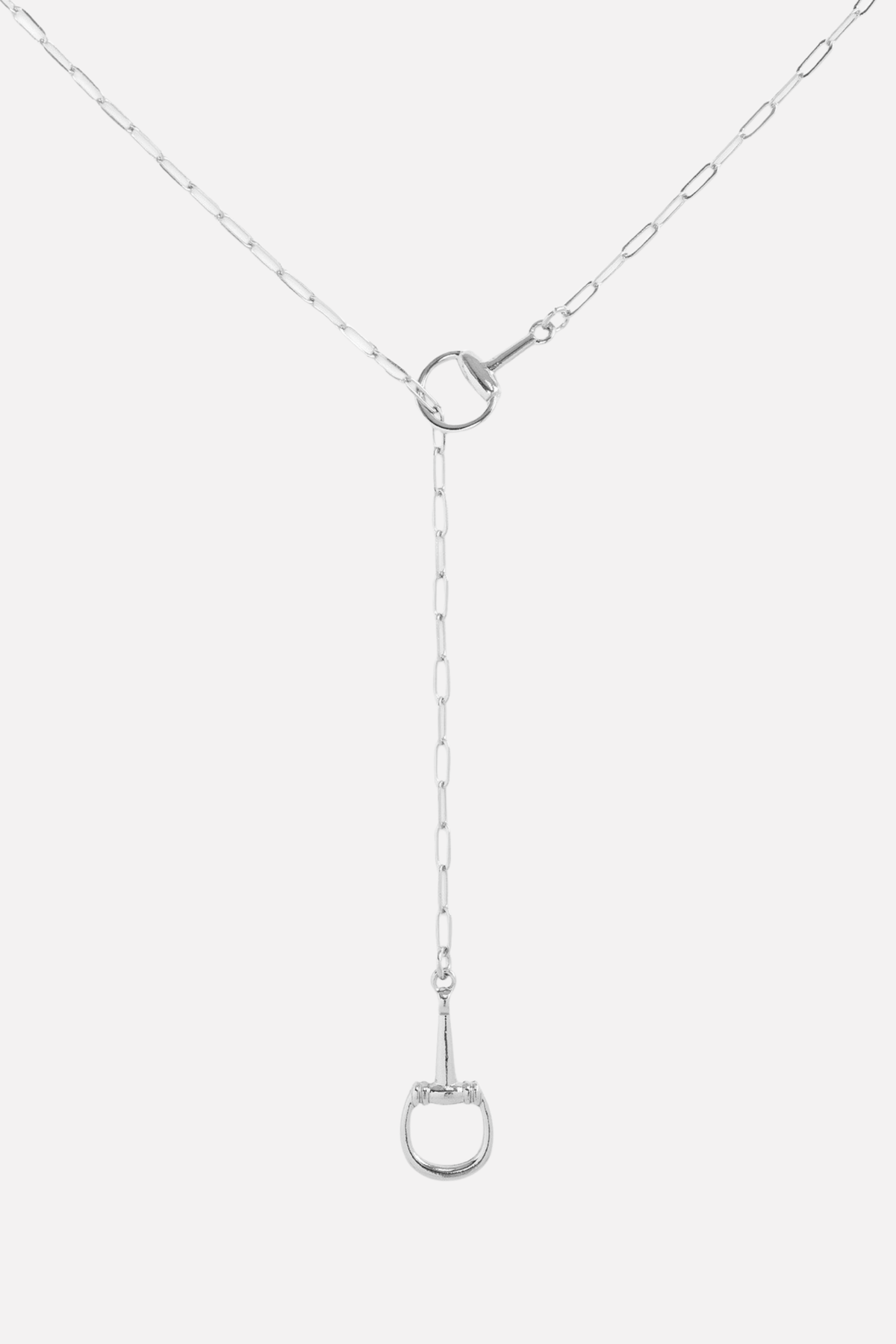 Palmer Bit Lariat Necklace - Silver