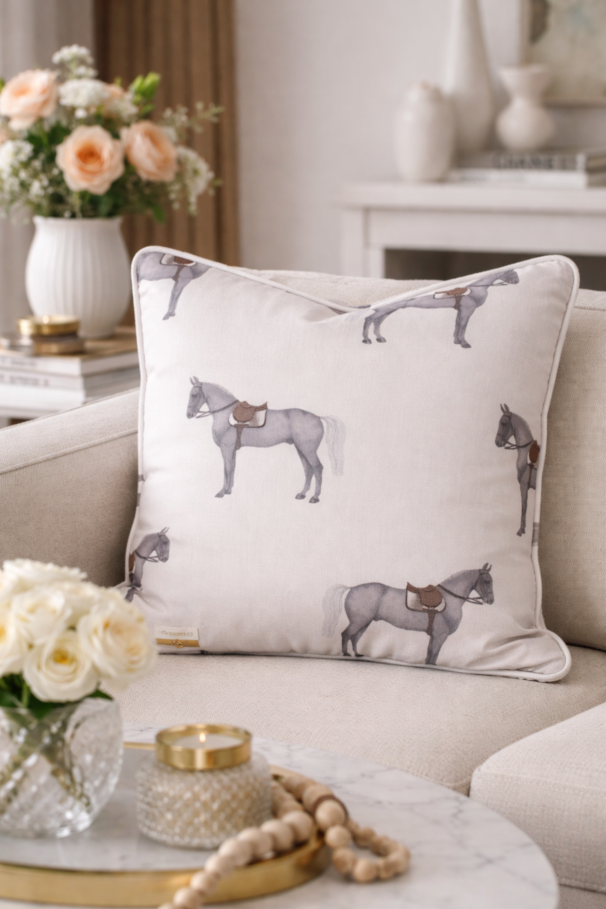 Petit Horse Linen Pillow