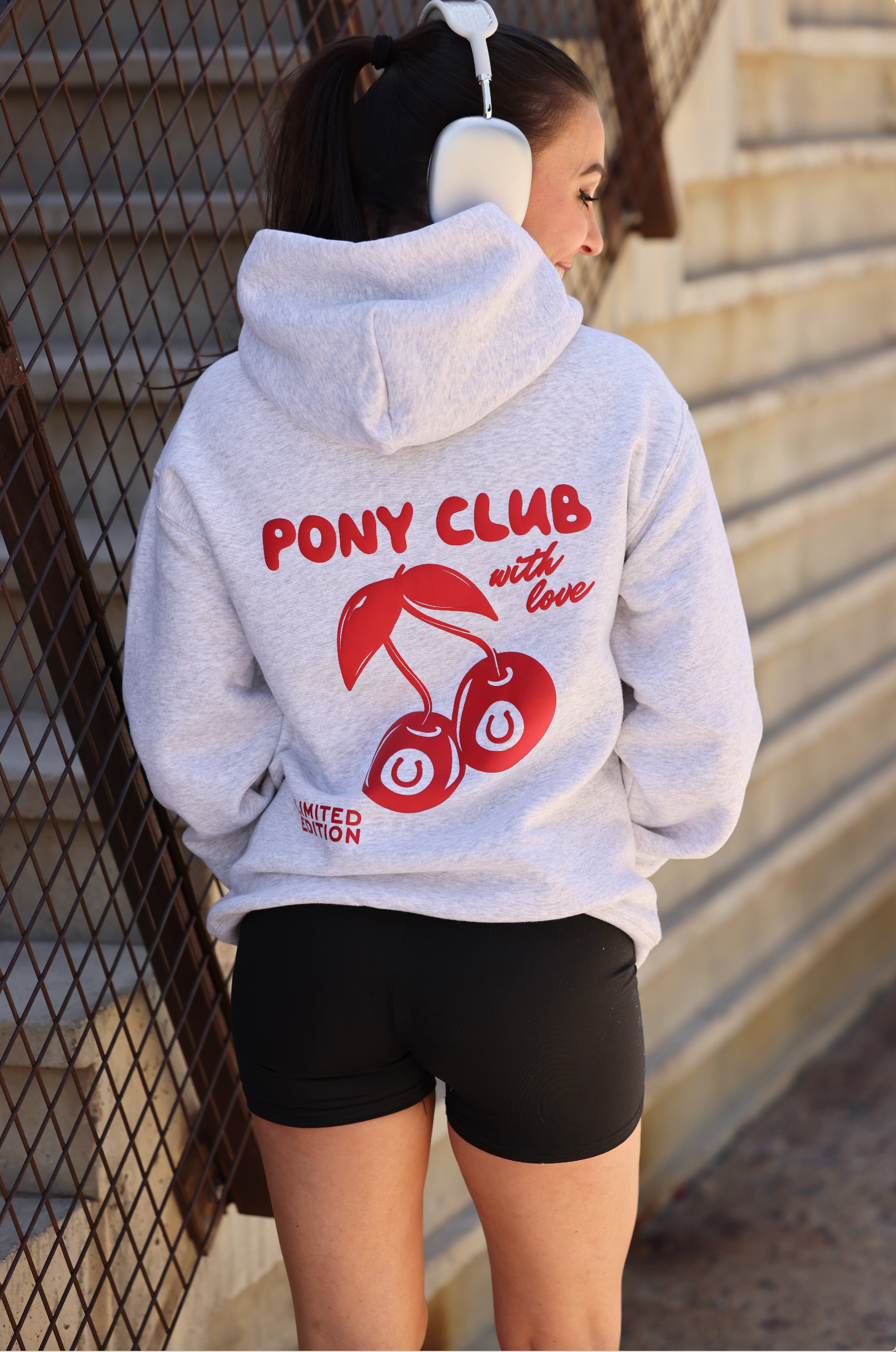 Pony Club With Love Hoodie - White Heather