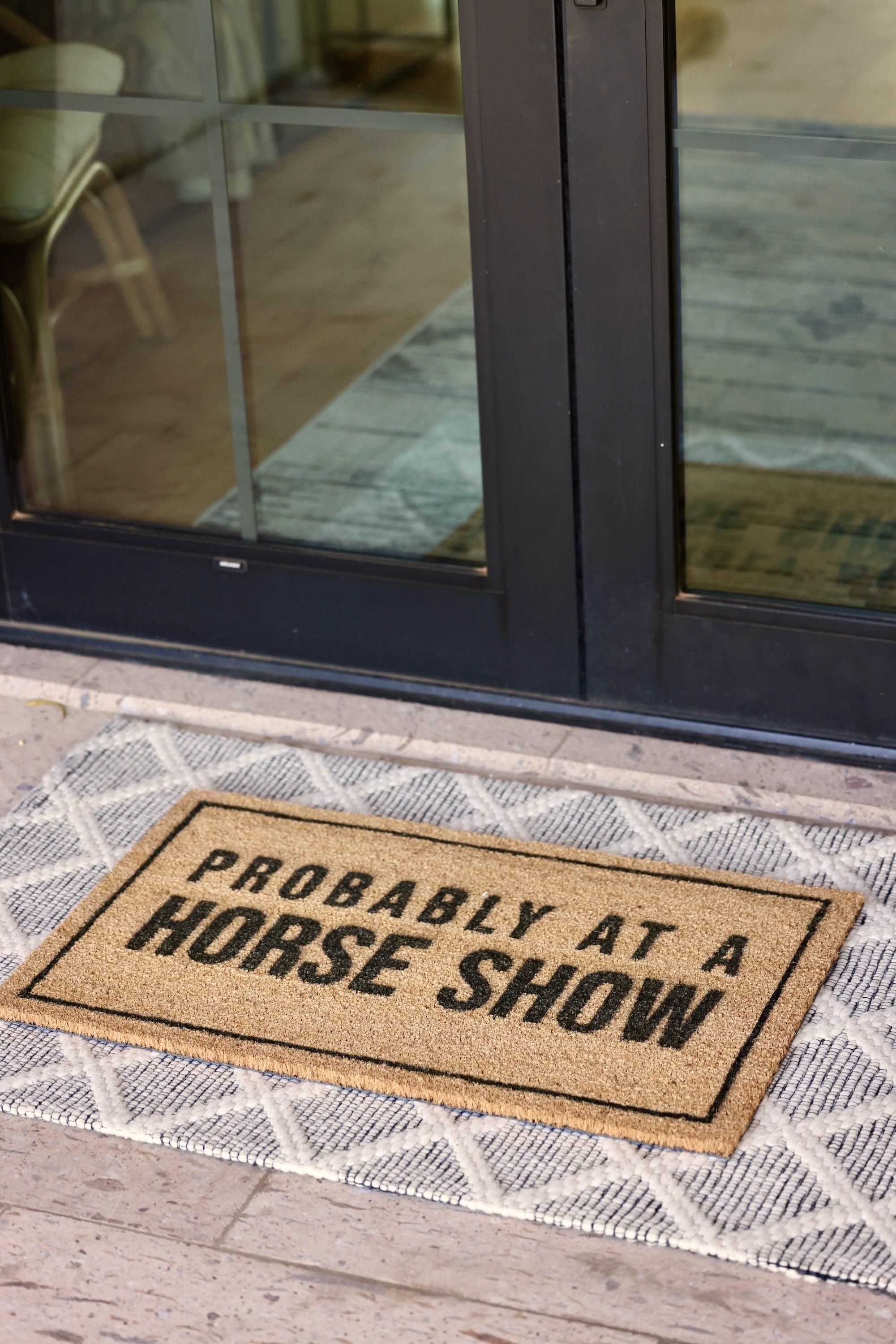 minted grove stylish equestrian probably at a horse show doormat