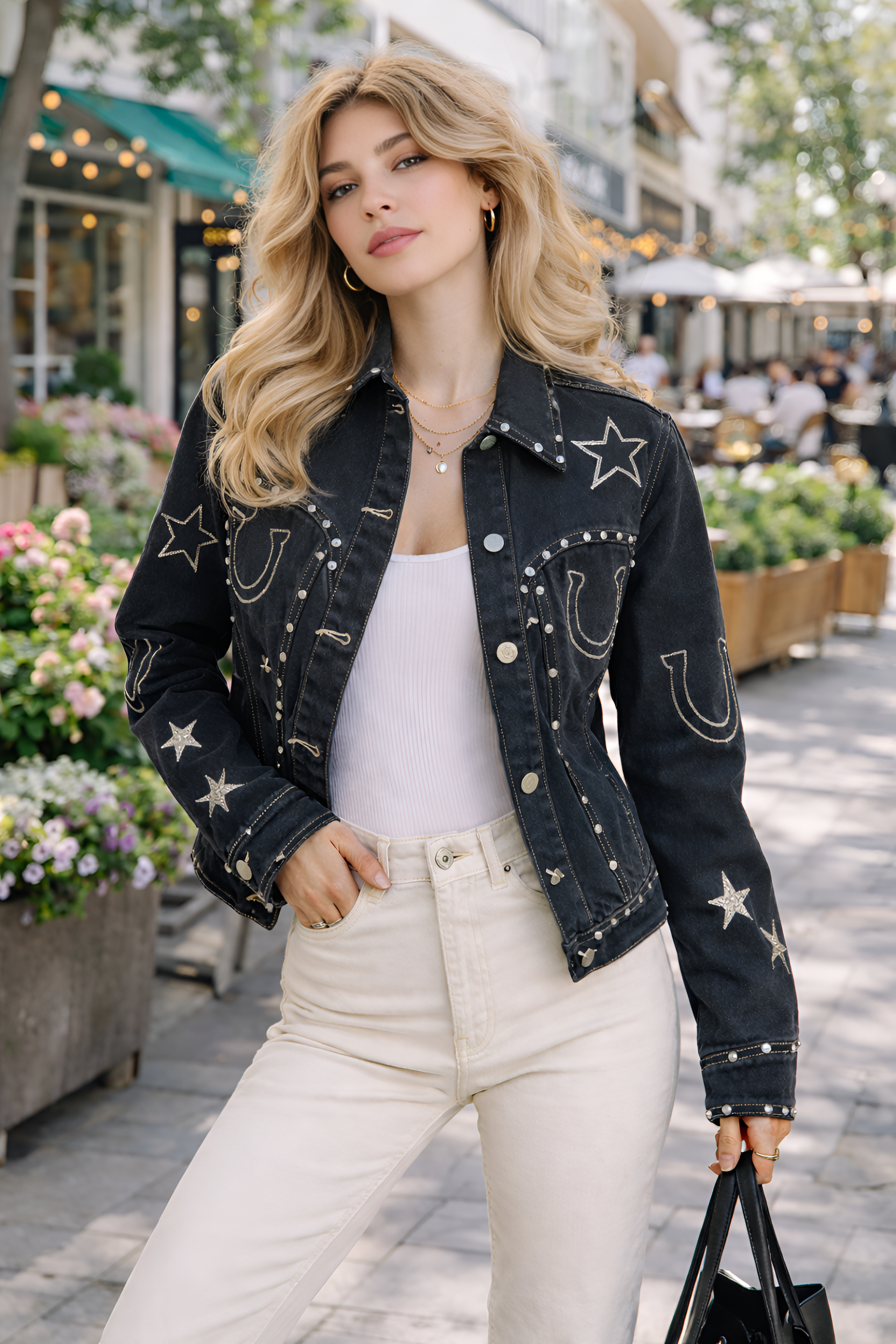 Rodeo Royale Embroidered Denim Jacket Medium