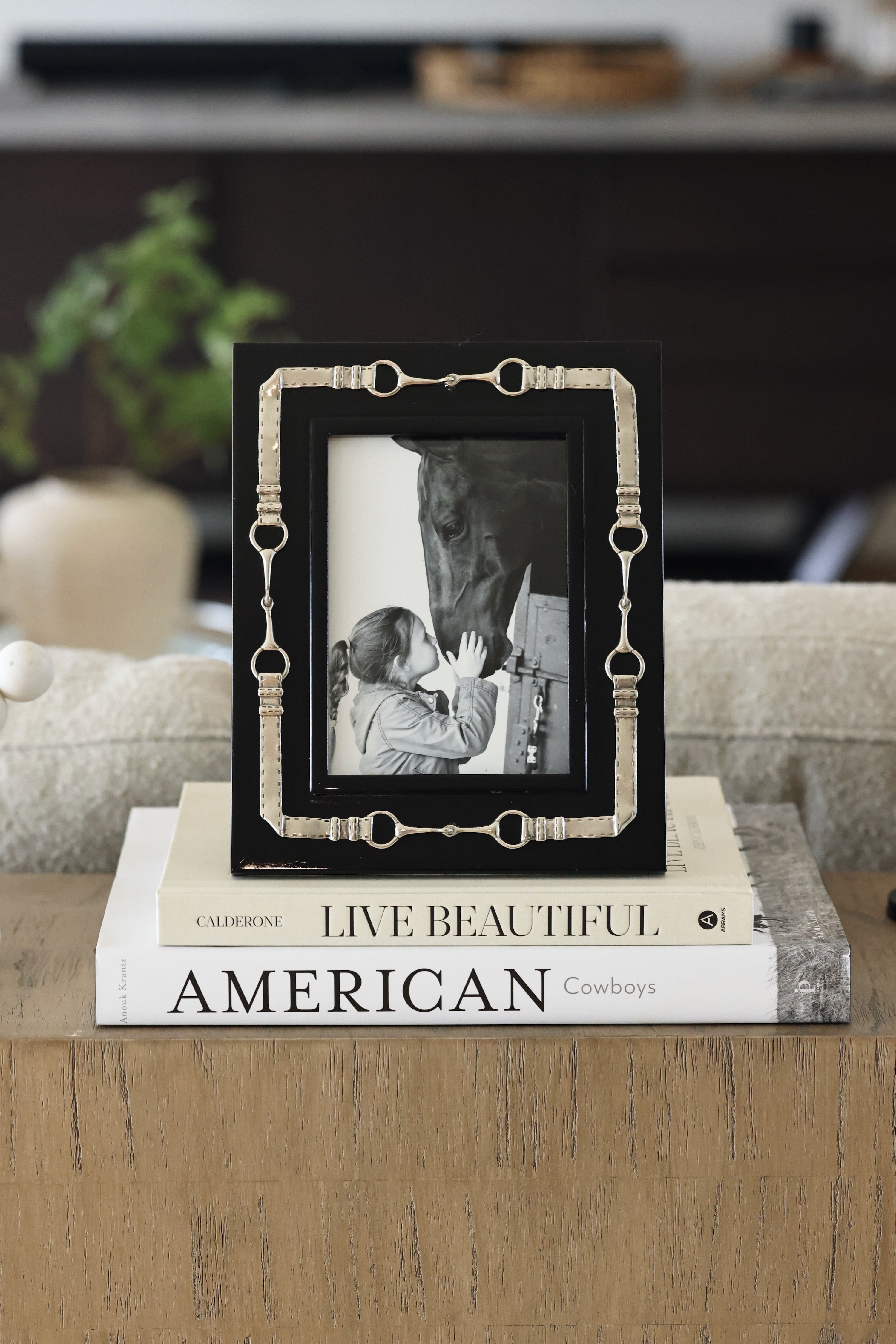 arthur court stylish equestrian sable snaffle photo frame black 5 x 7