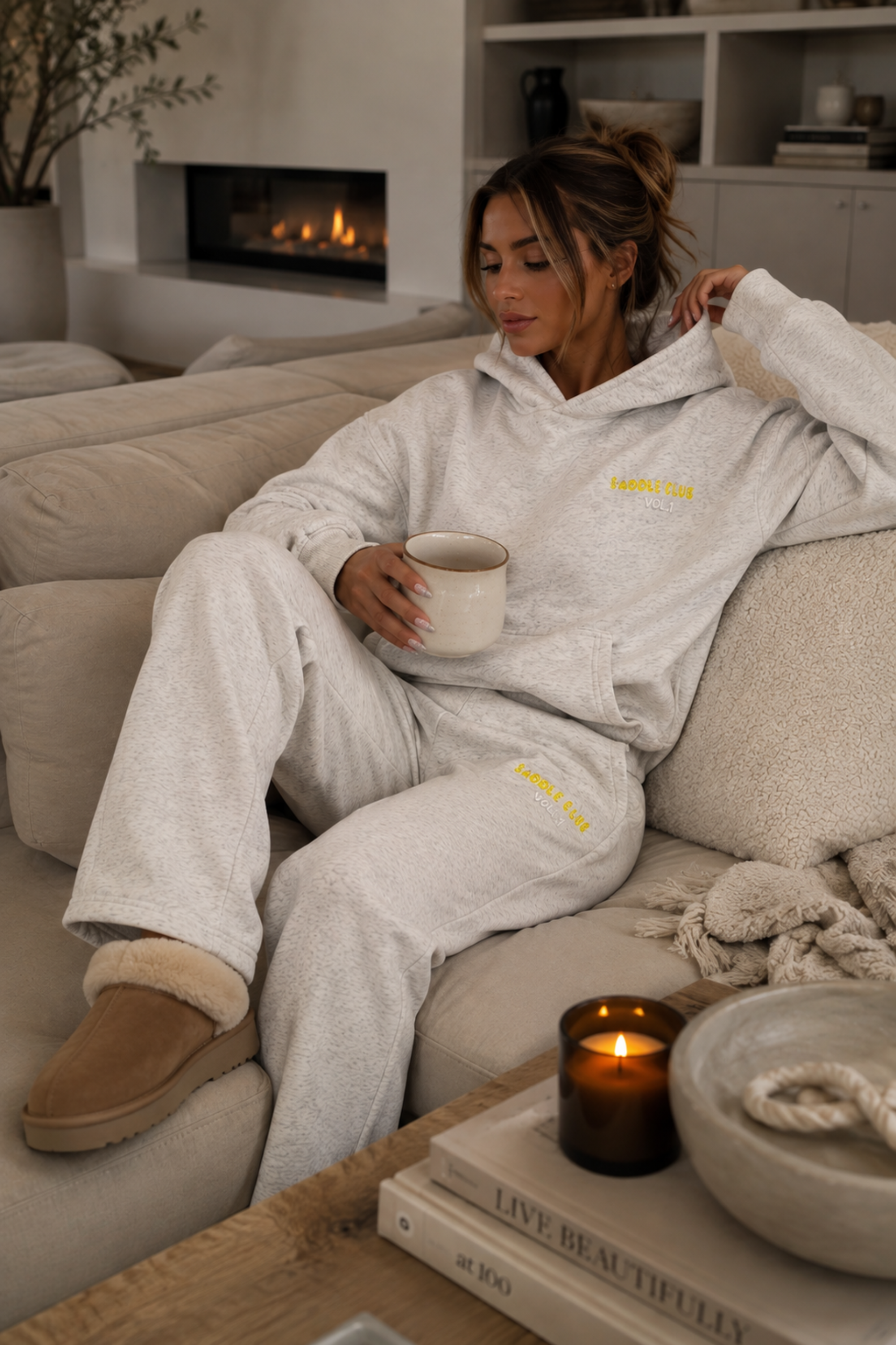 Saddle Club Hoodie - White Heather