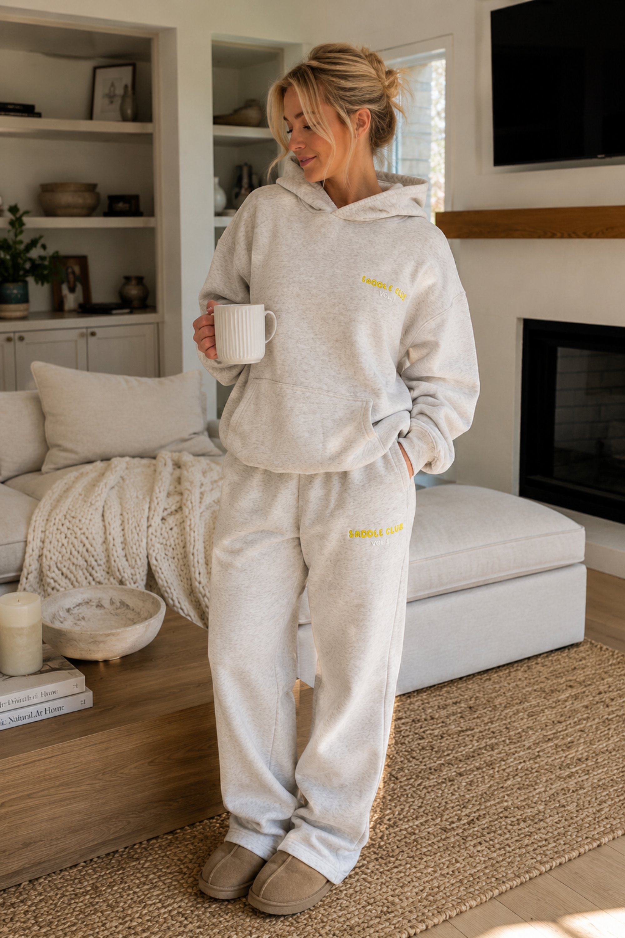 Saddle Club Sweatpant - White Heather
