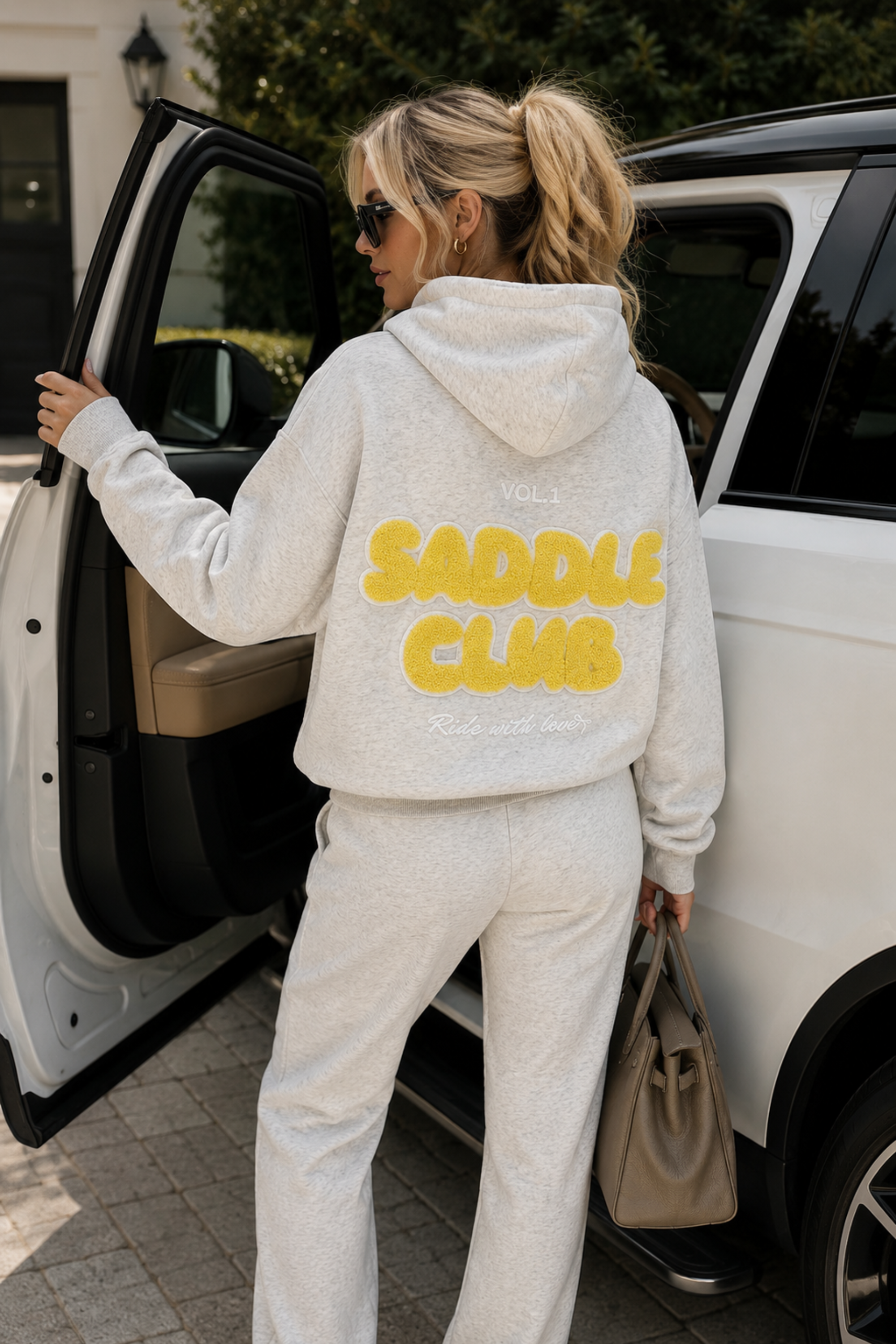 Saddle Club Hoodie - White Heather