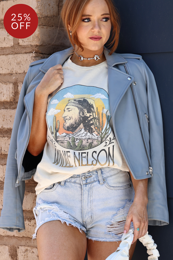 Willie Nelson Distressed Tee