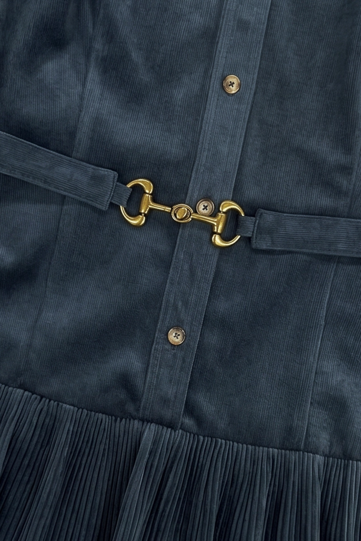 Sienna Bit Corduroy Dress - Indigo