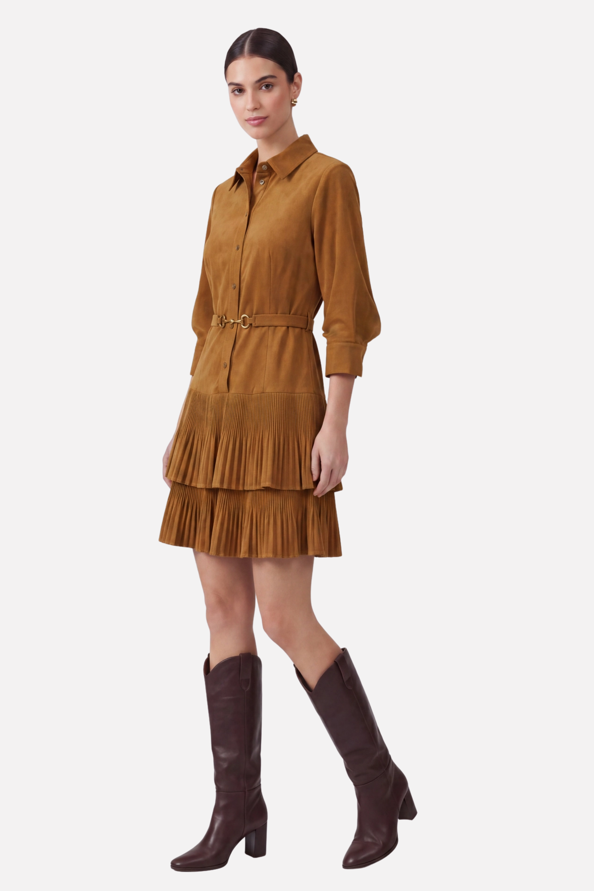 Sienna Bit Corduroy Dress - Spice