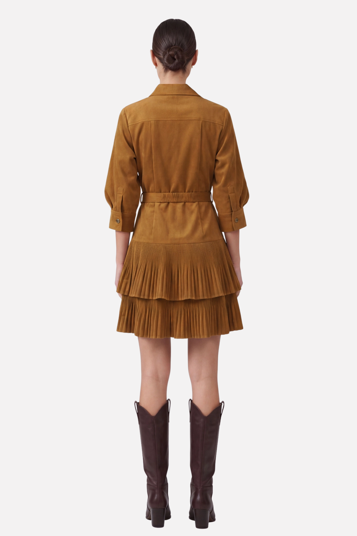 Sienna Bit Corduroy Dress - Spice