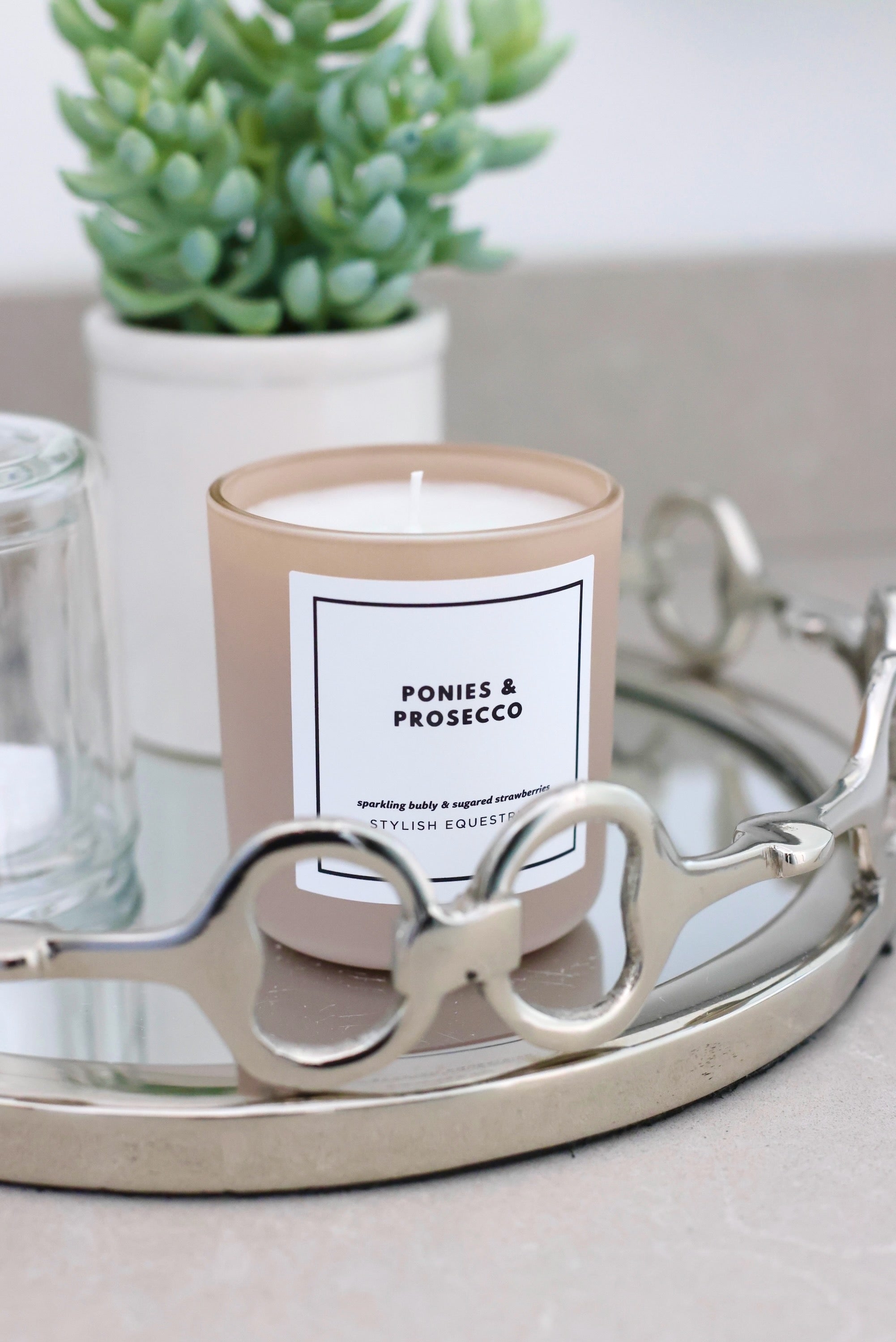   stylish equestrian signature soy wax ponies and prosecco candle 