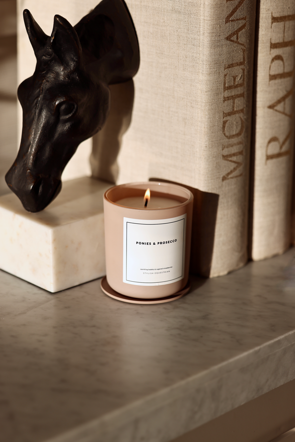 mad candle company stylish equestrian signature candle ponies & prosecco