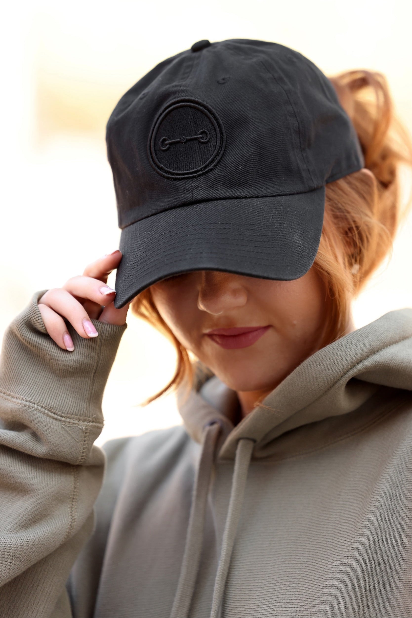 stylish equestrian signature logo 47 brand clean up cap black