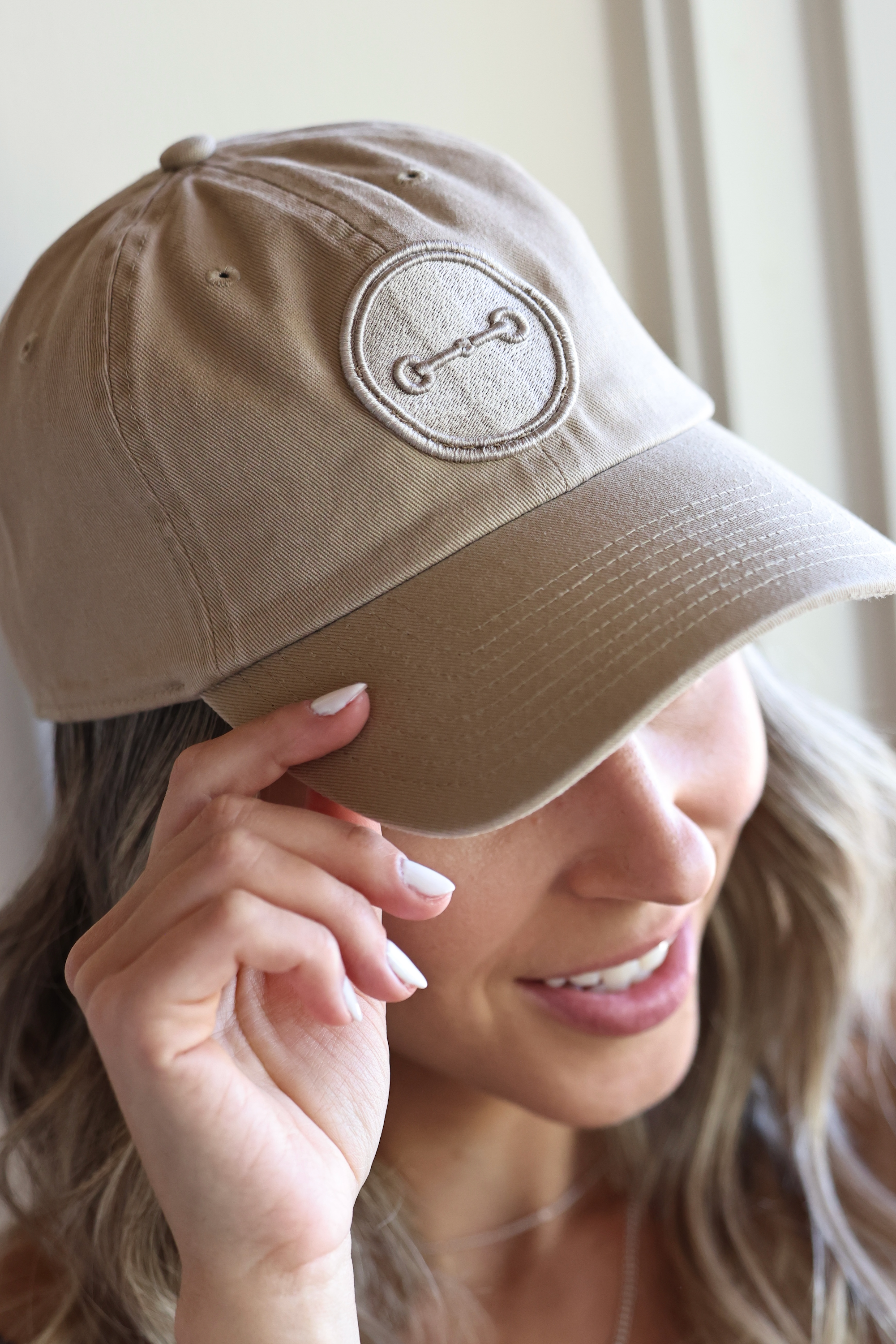 stylish equestrian signature logo 47 brand clean up cap khaki