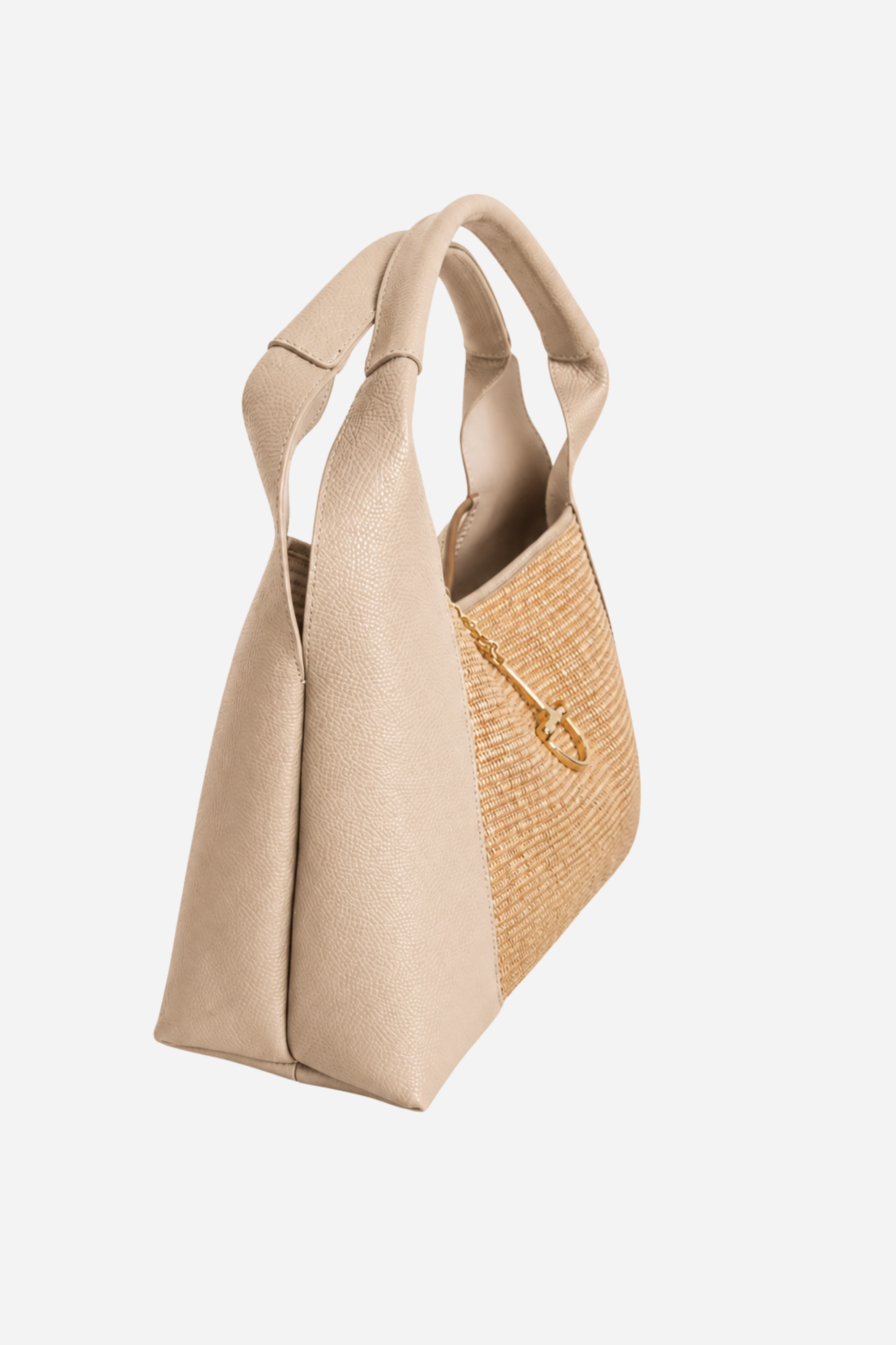 Sloane Large Raffia Saddle Bag - Fawn