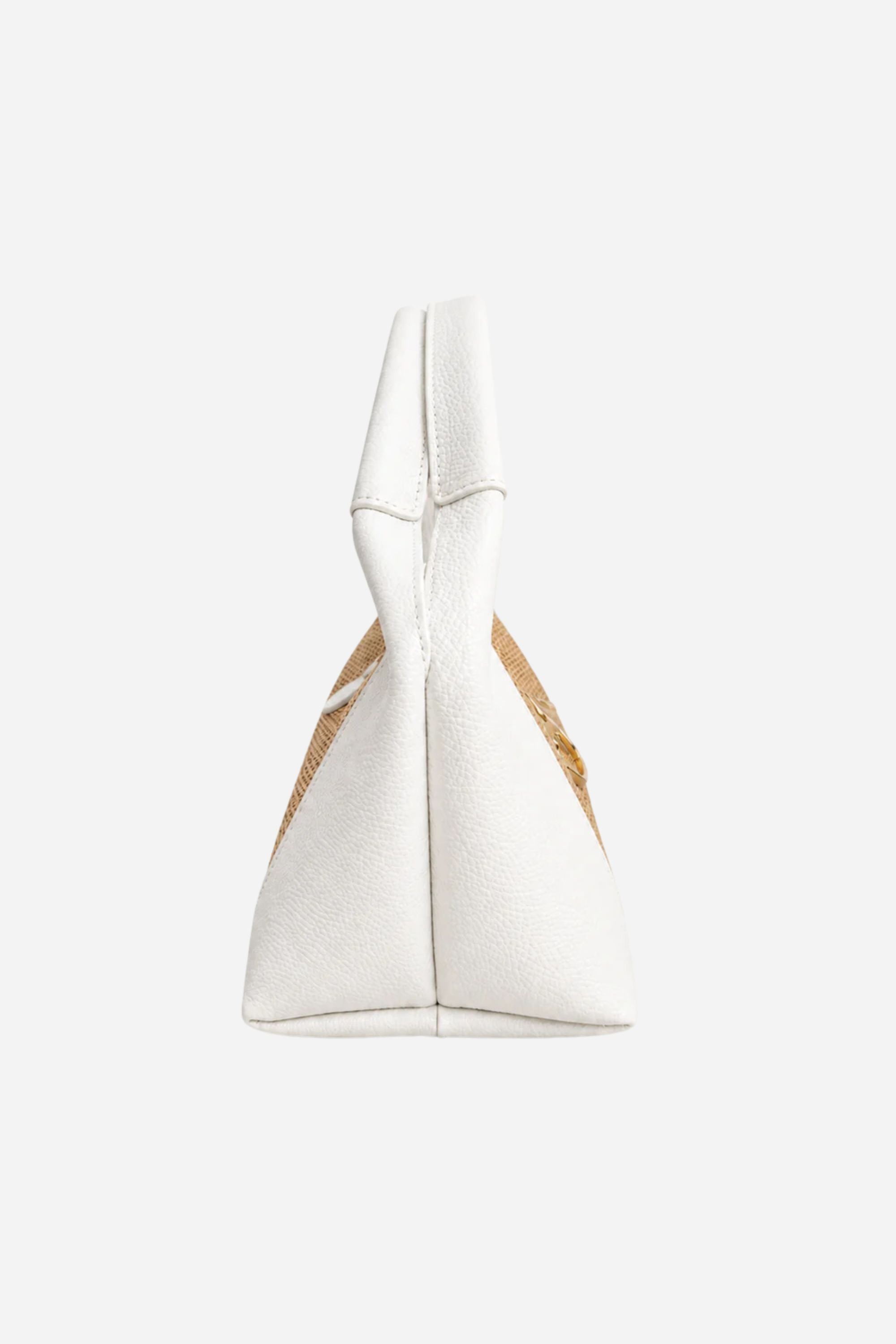 Sloane Small Raffia Saddle Bag - Chalk