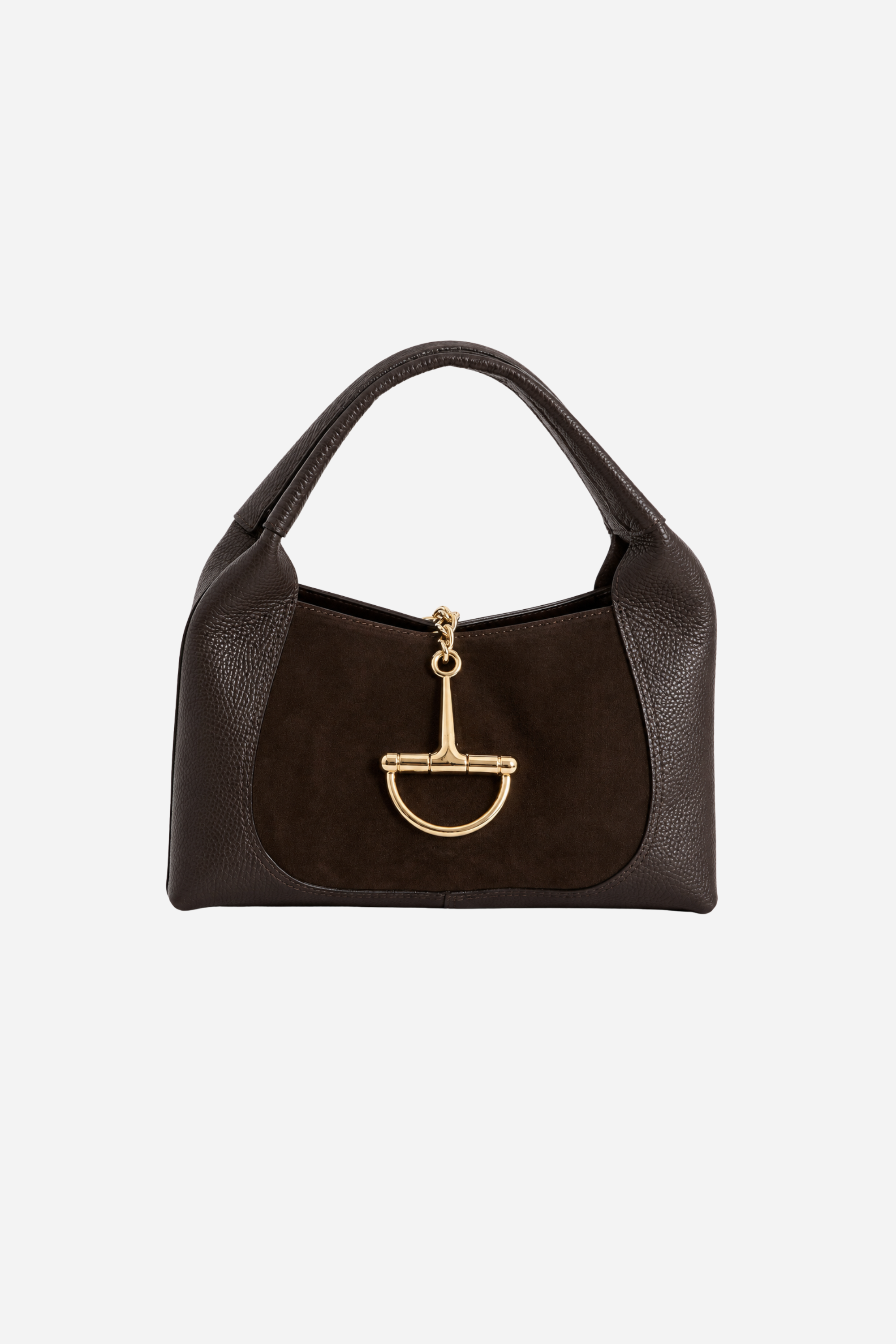 Sloane Small Suede Saddle Bag - Dark Chocolate