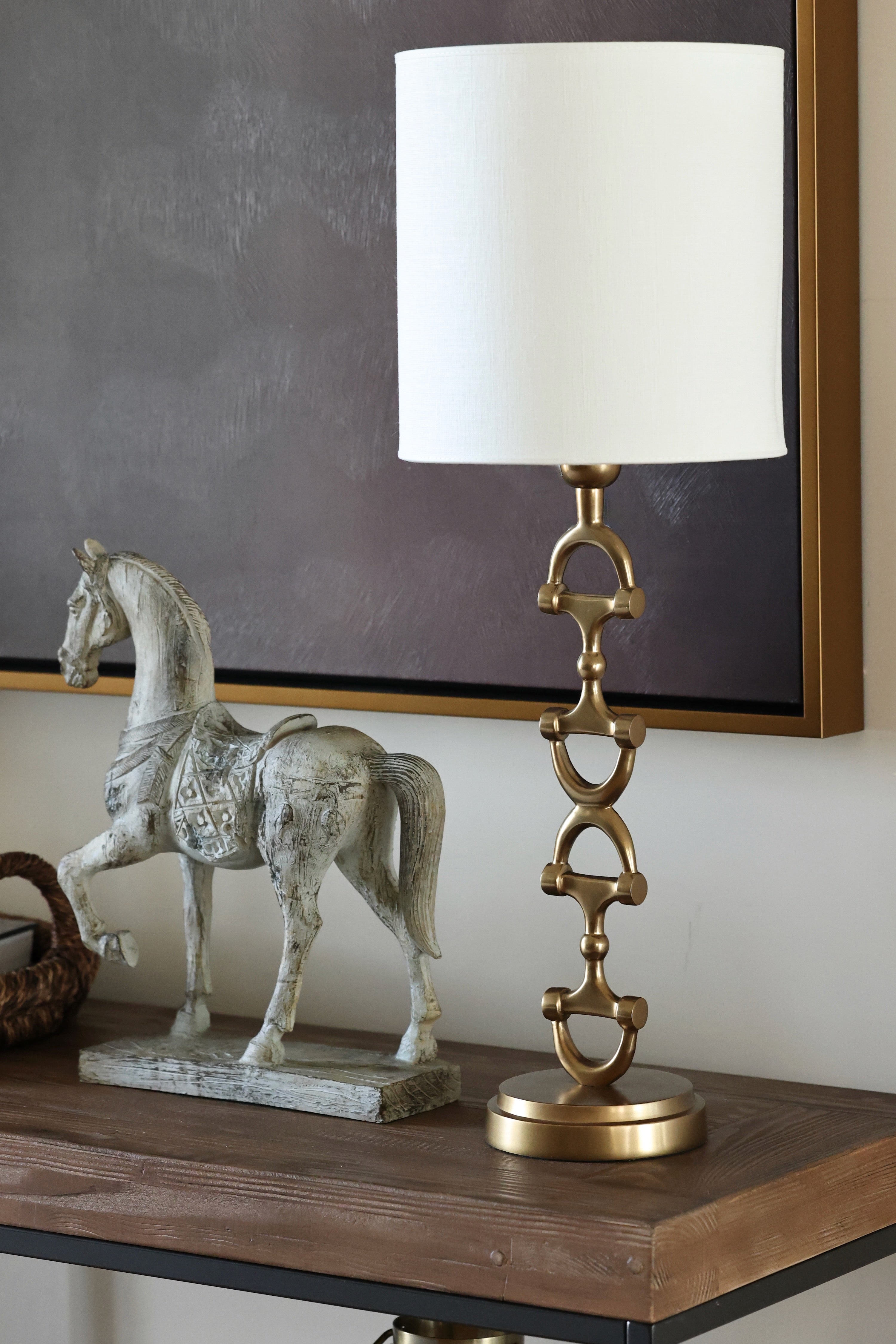 adamsbro stylish equestrian snaffle lamp stand