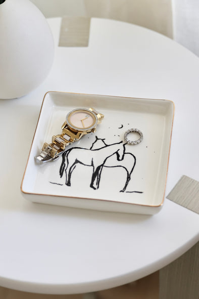 bettina artwork stylish equestrian stand with me catchall porcelain jewelry tray