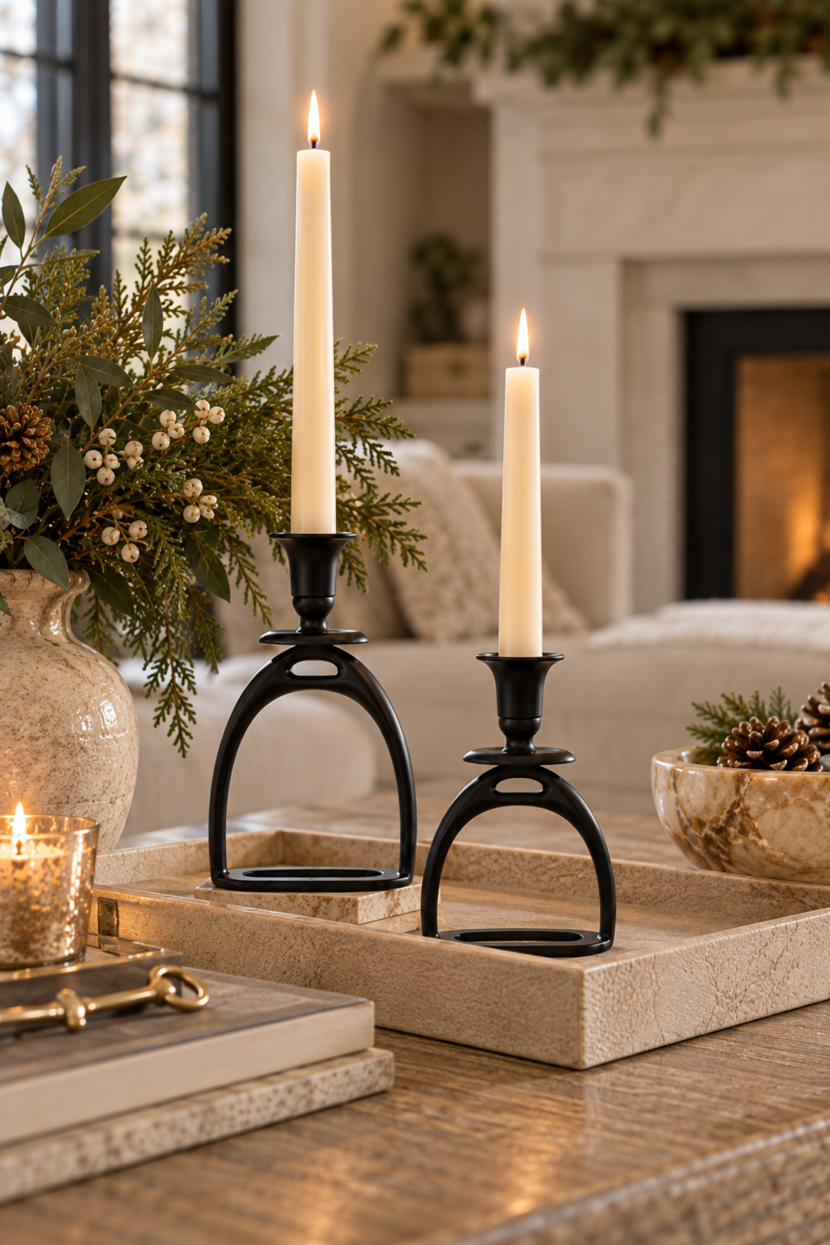 Stirrup Candle Holder - Matte Black