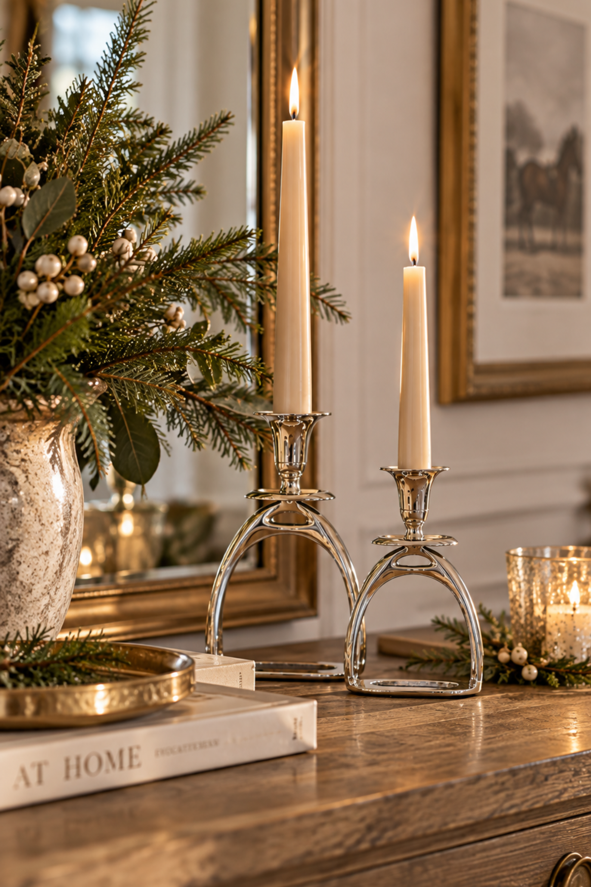 Stirrup Candle Holder - Silver