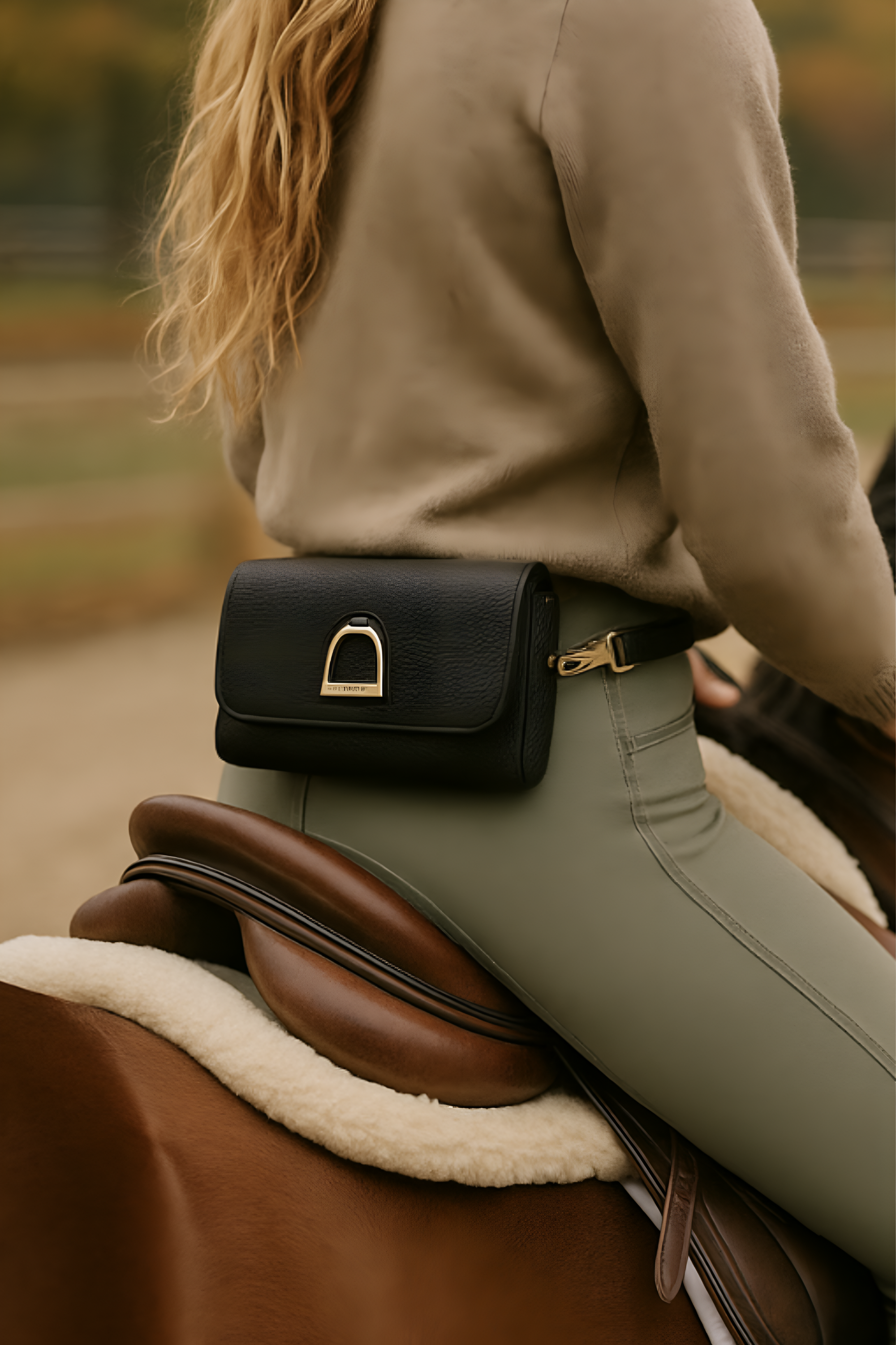 Stirrup Leather Belt Bag - Black