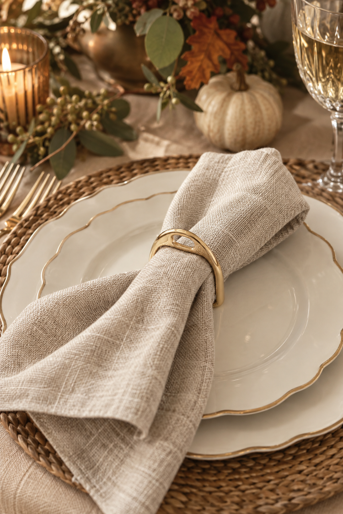 Stirrup Napkin Ring Set - Gold