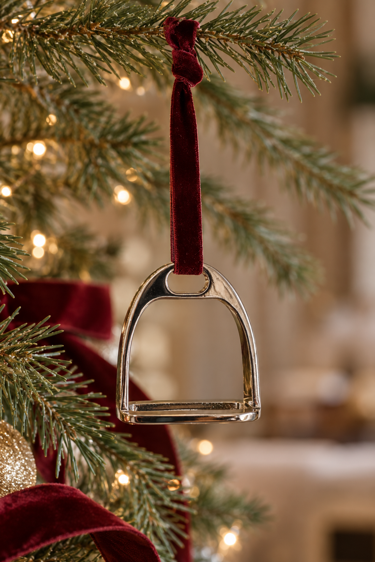 Stirrup Ornament - Silver
