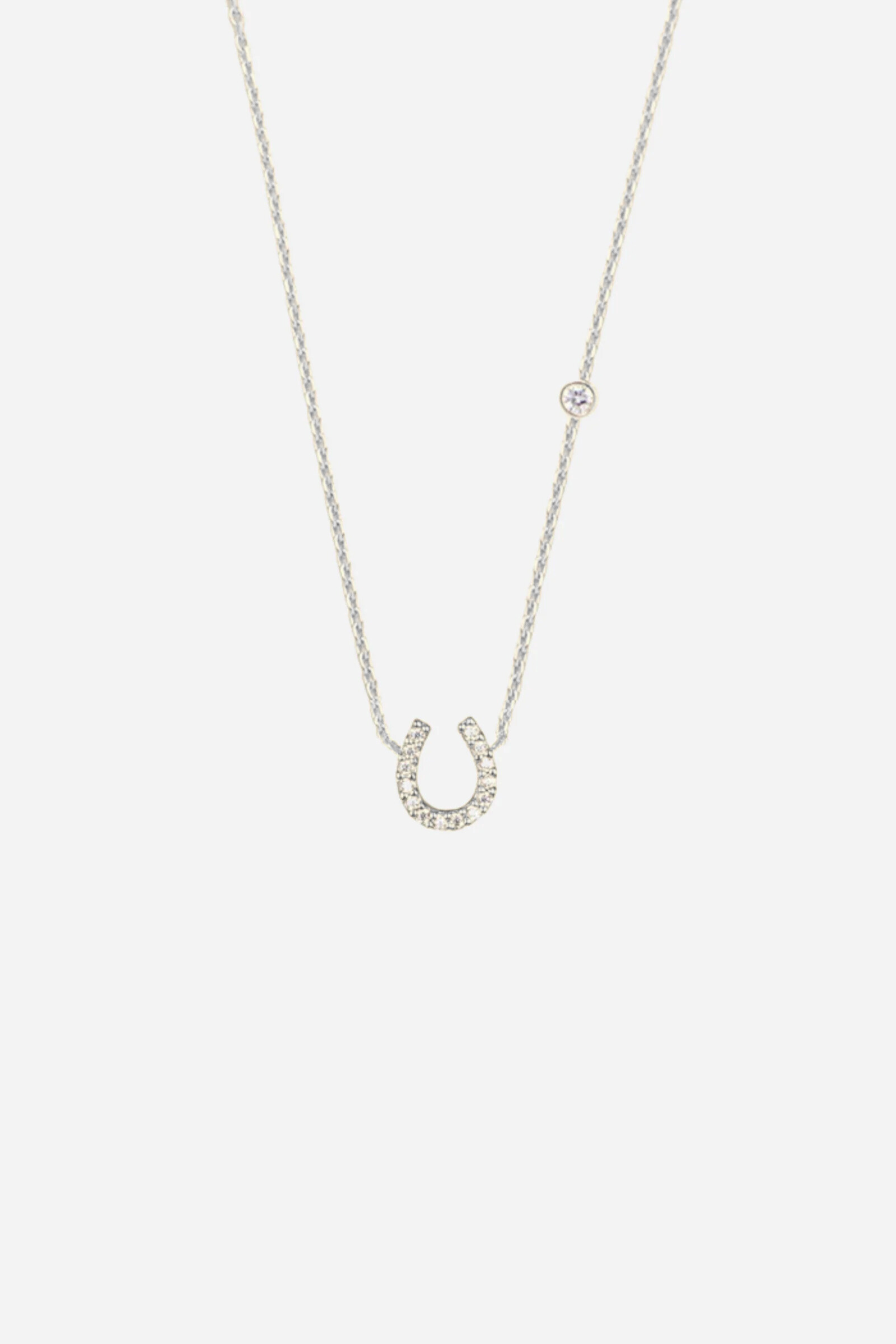 tai jewelry stylish equestrian gemma dainty horseshoe necklace silver
