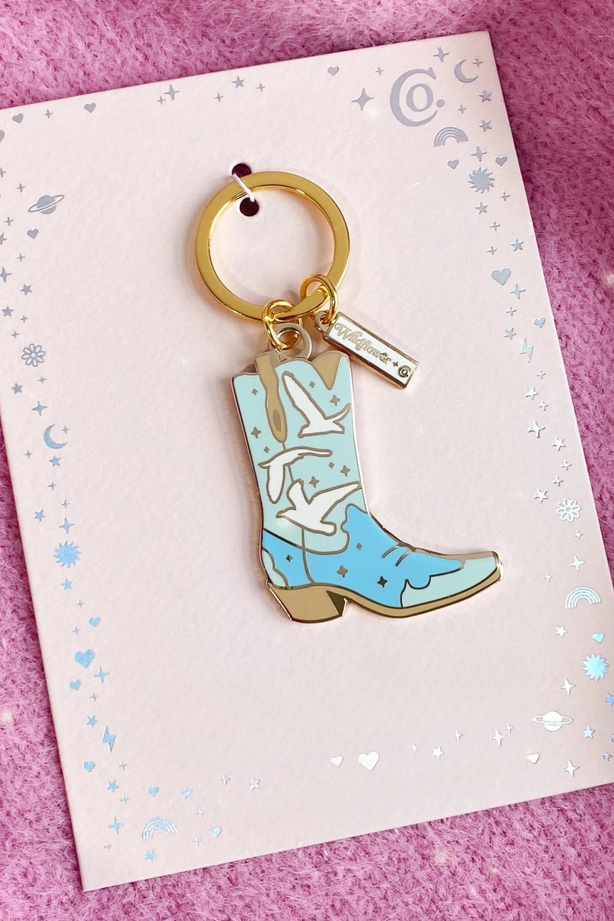 wildflower & co stylish equestrian coastal cowgirl key ring