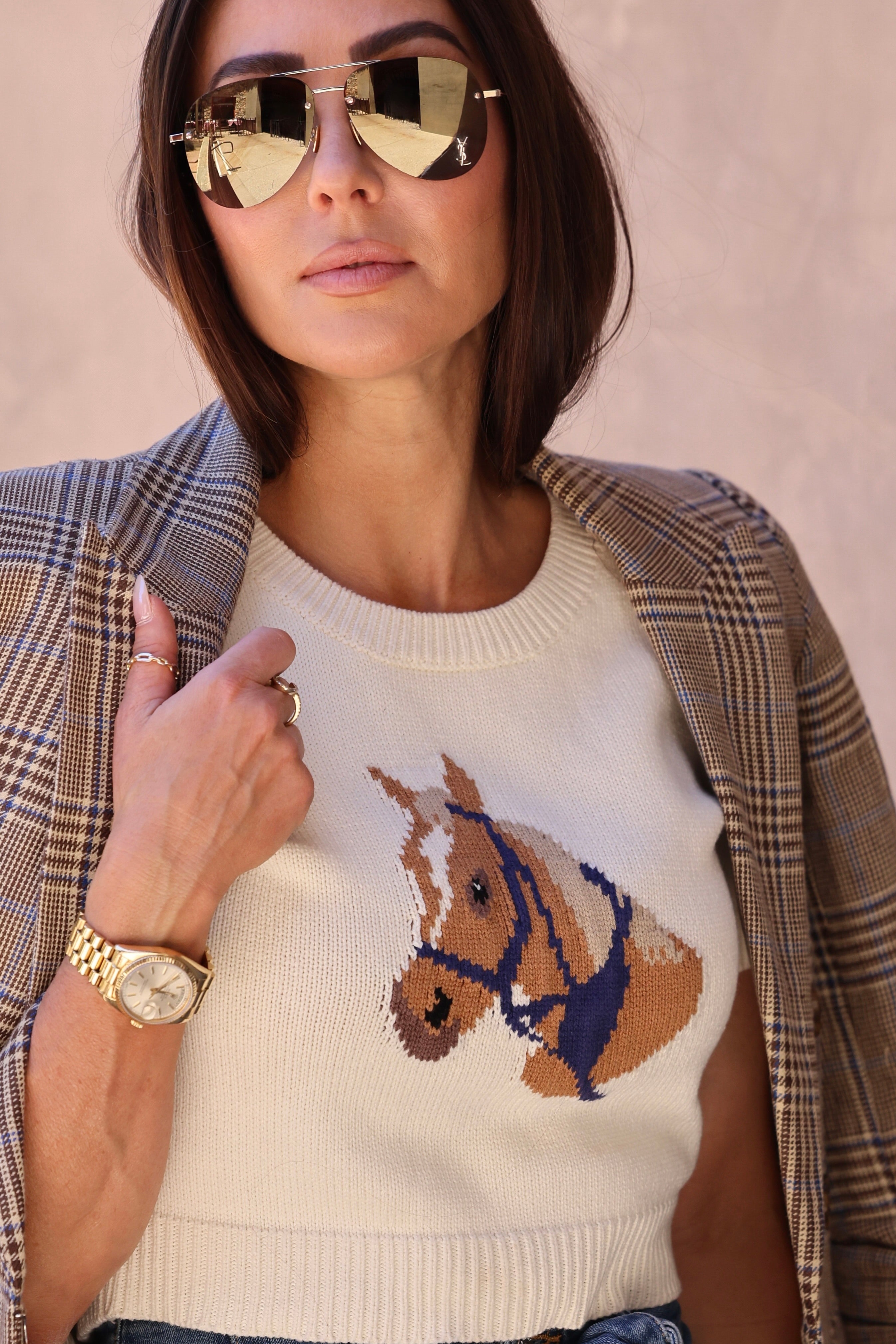 Le Lis Sydnee Horse Sweater Top