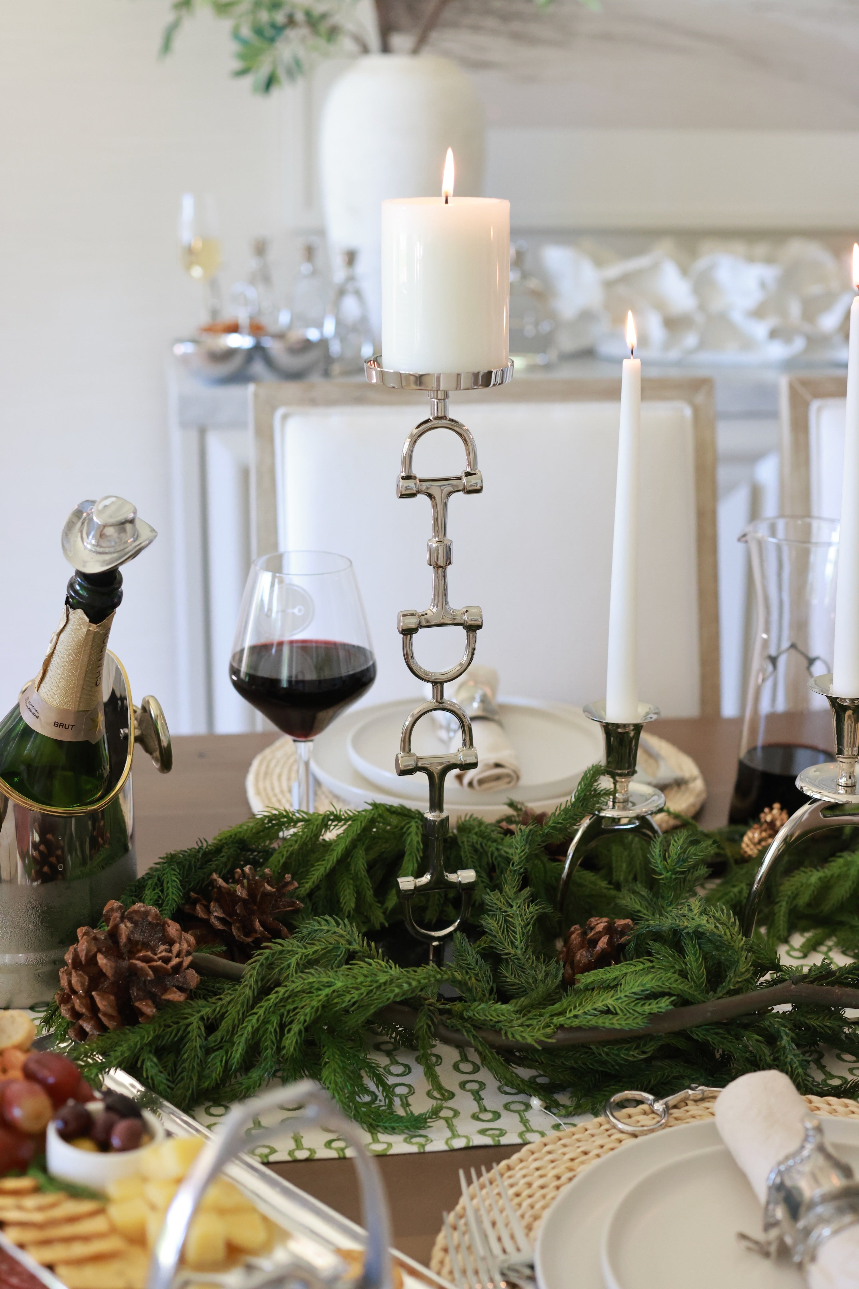  adamsbro stylish equestrian vista d-ring candle holder