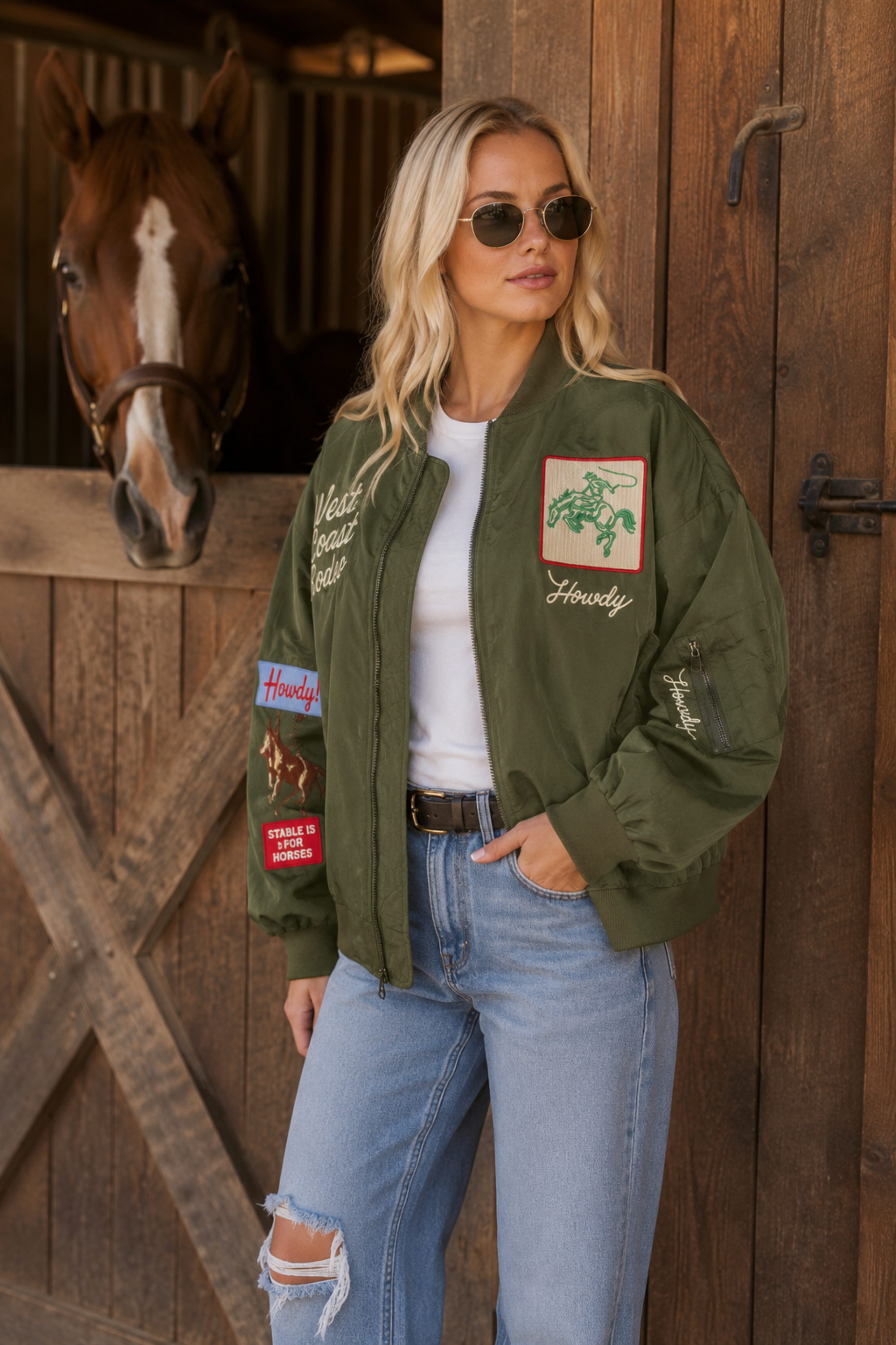 West Coast Rodeo Bomber Jacket - Olive