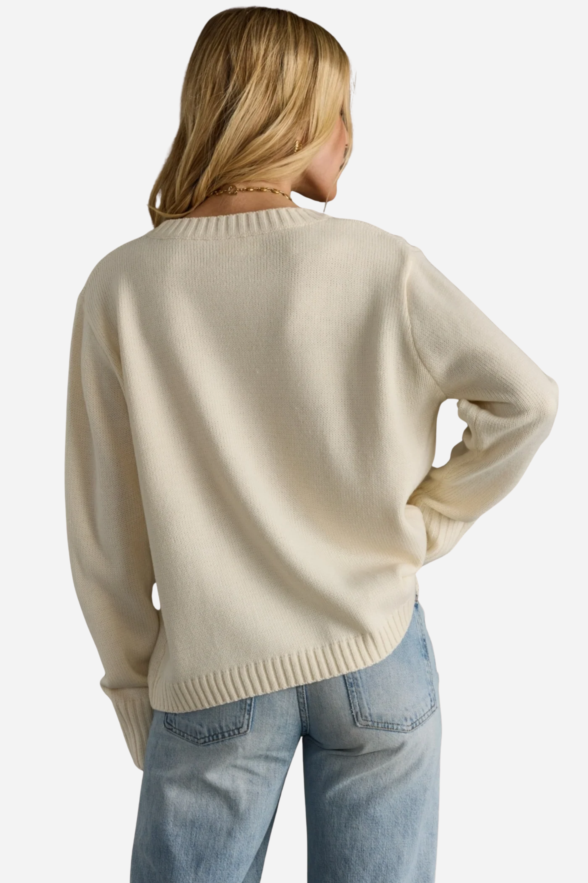Woman wearing a beige sweater with 'WHISKEY WEATHER' text against a gray background - Whiskey weather sweater, Western graphic sweater, Fall country sweater, Ivory knit pullover, Cowgirl whiskey sweater