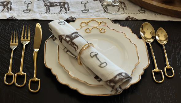 arthur court stylish equestrian chelsea stirrup flatware serving dinnerware set