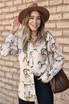 mazik stylish equestrian addison horse print top
