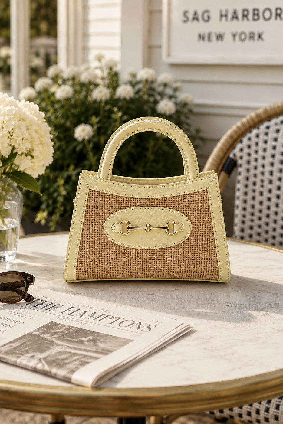 Alix Raffia Bit Bag - Butter Yellow