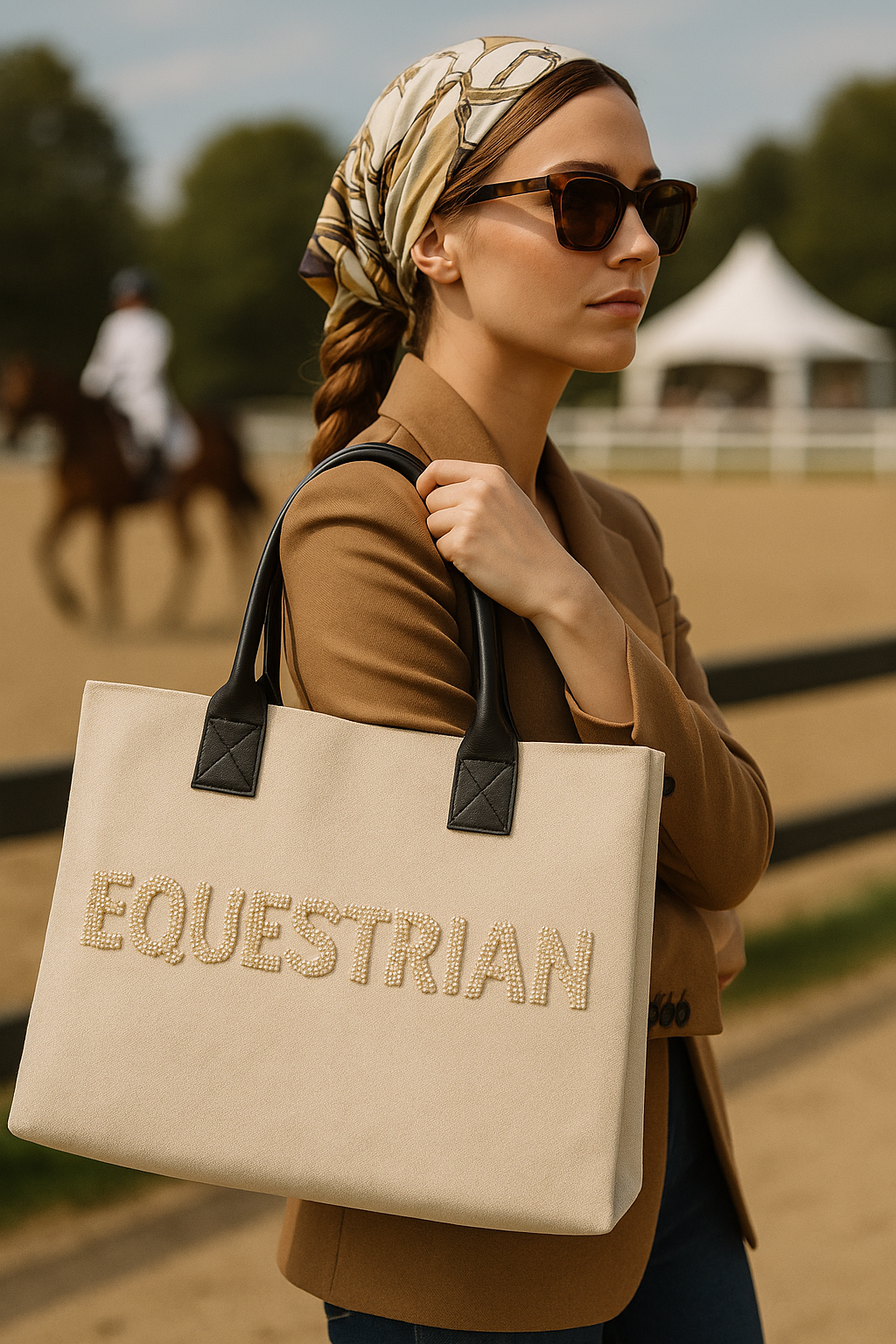 Equestrian Pearl Beaded Tote