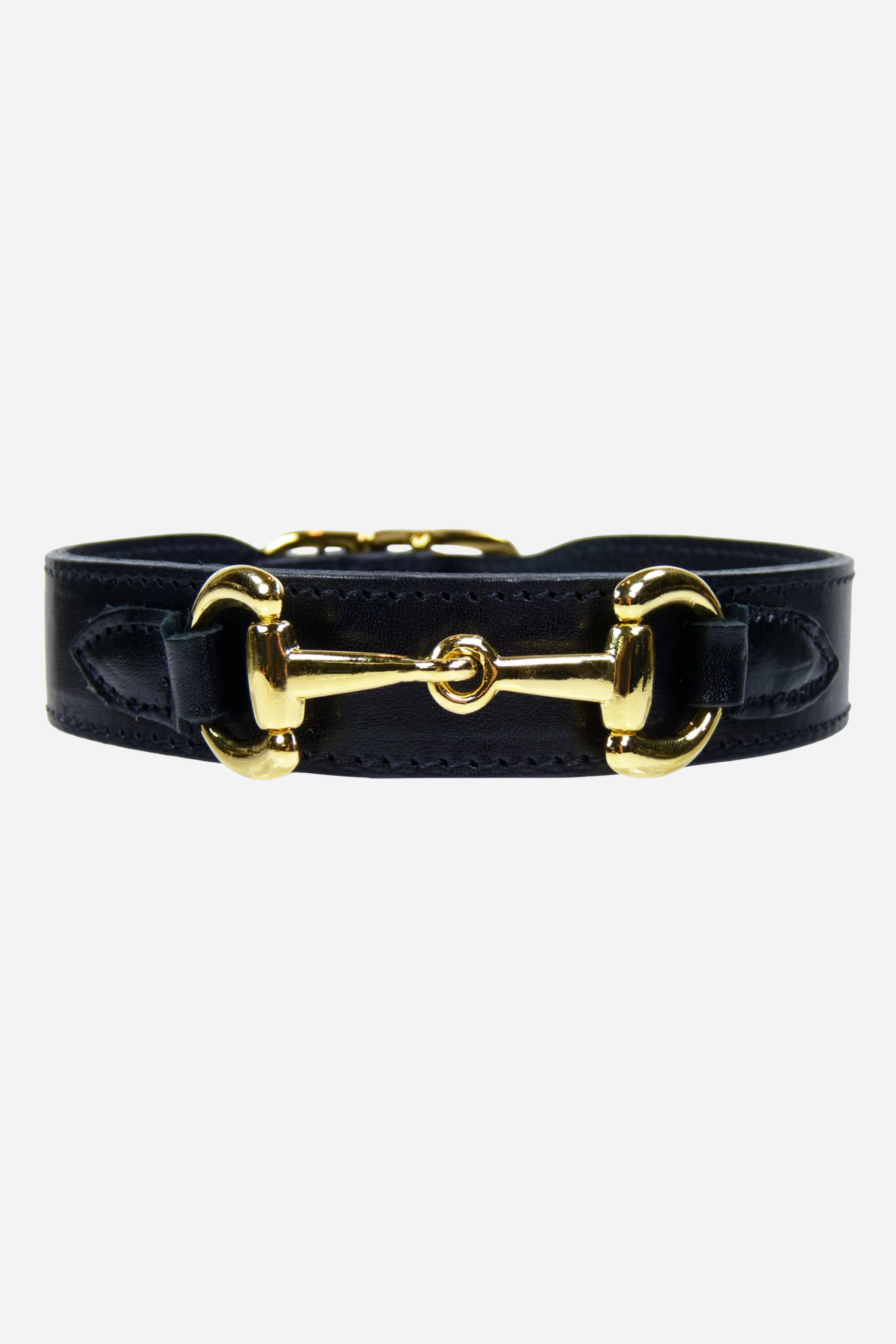 Leather and gold dog collar hot sale