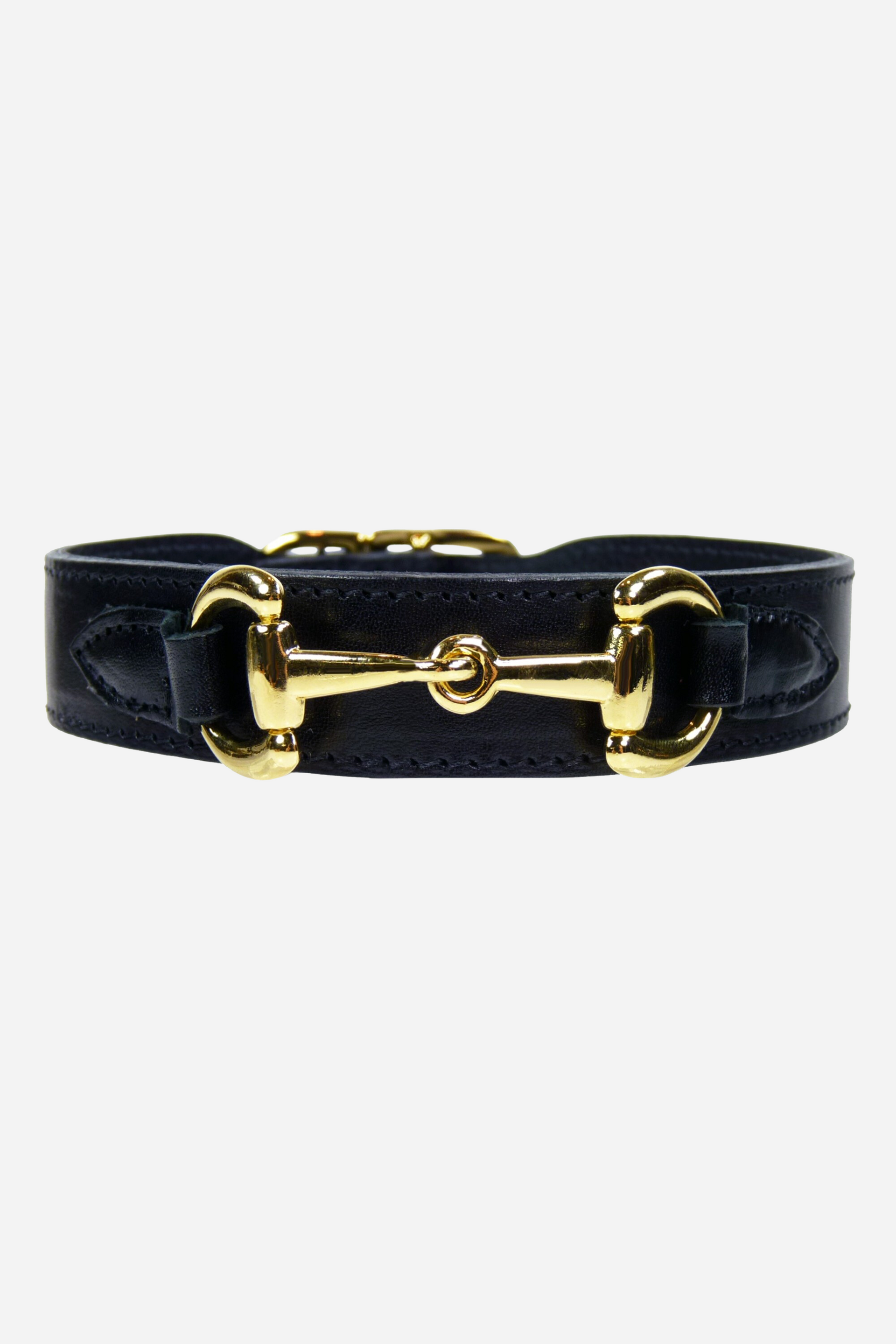 Belmont Dog Collar Black Gold