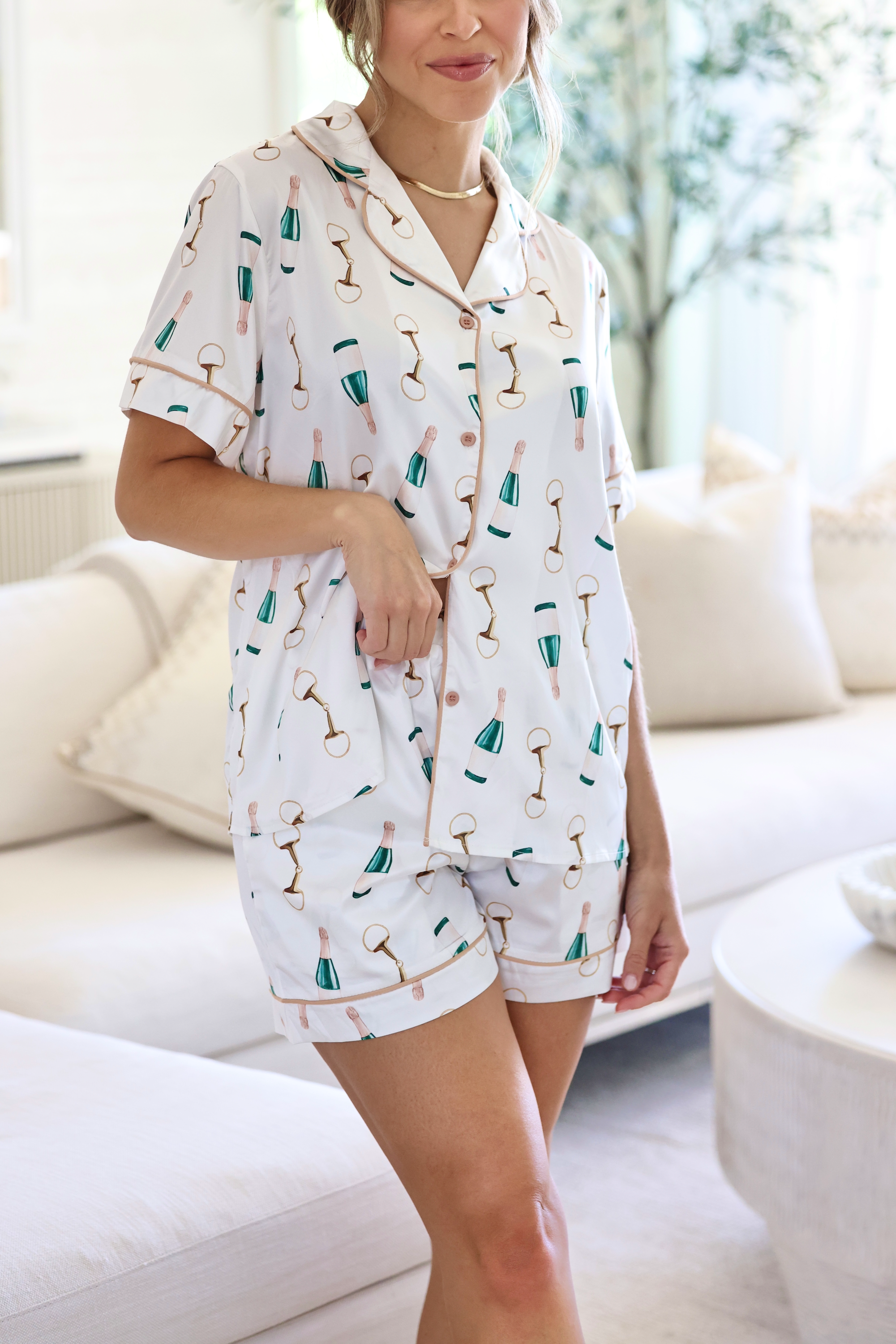 sheshow stylish equestrian bits and bubbles short pajama set