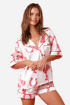 peach love stylish equestrian boots n horseshoes pajama set