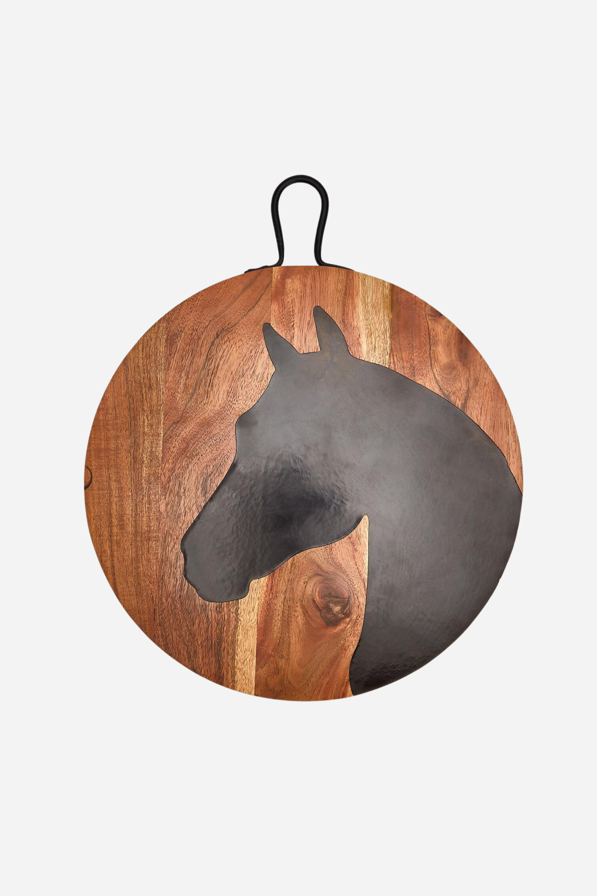 twos company stylish equestrian chevaux wooden horse serving board 