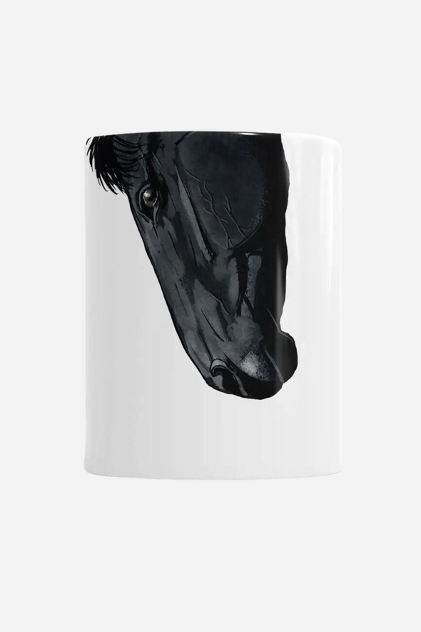 american brand studios stylish equestrian dark horse porcelain mug 