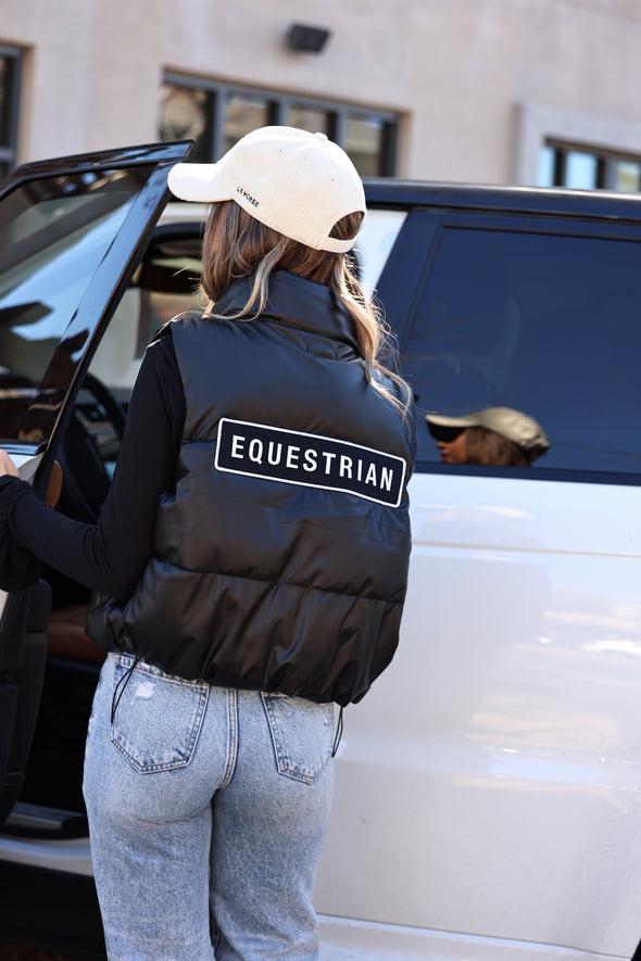fashion district stylish equestrian equestrian puffer vest