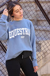 stylish equestrian equestrian sport university varsity crewneck sweatshirt